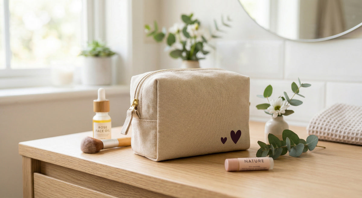 Kosmetiktasche mit herzen