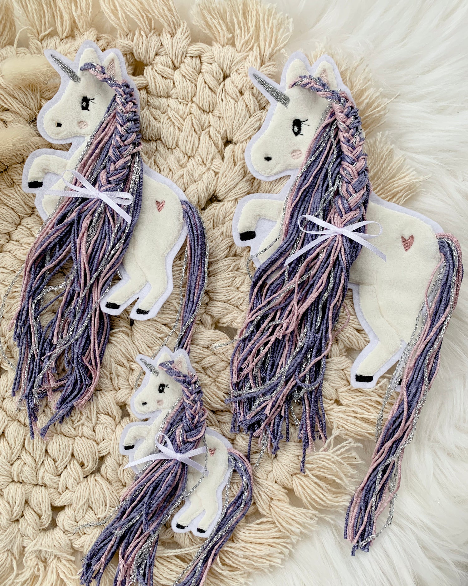 Applikation Einhorn mit Wollmähne Lilka