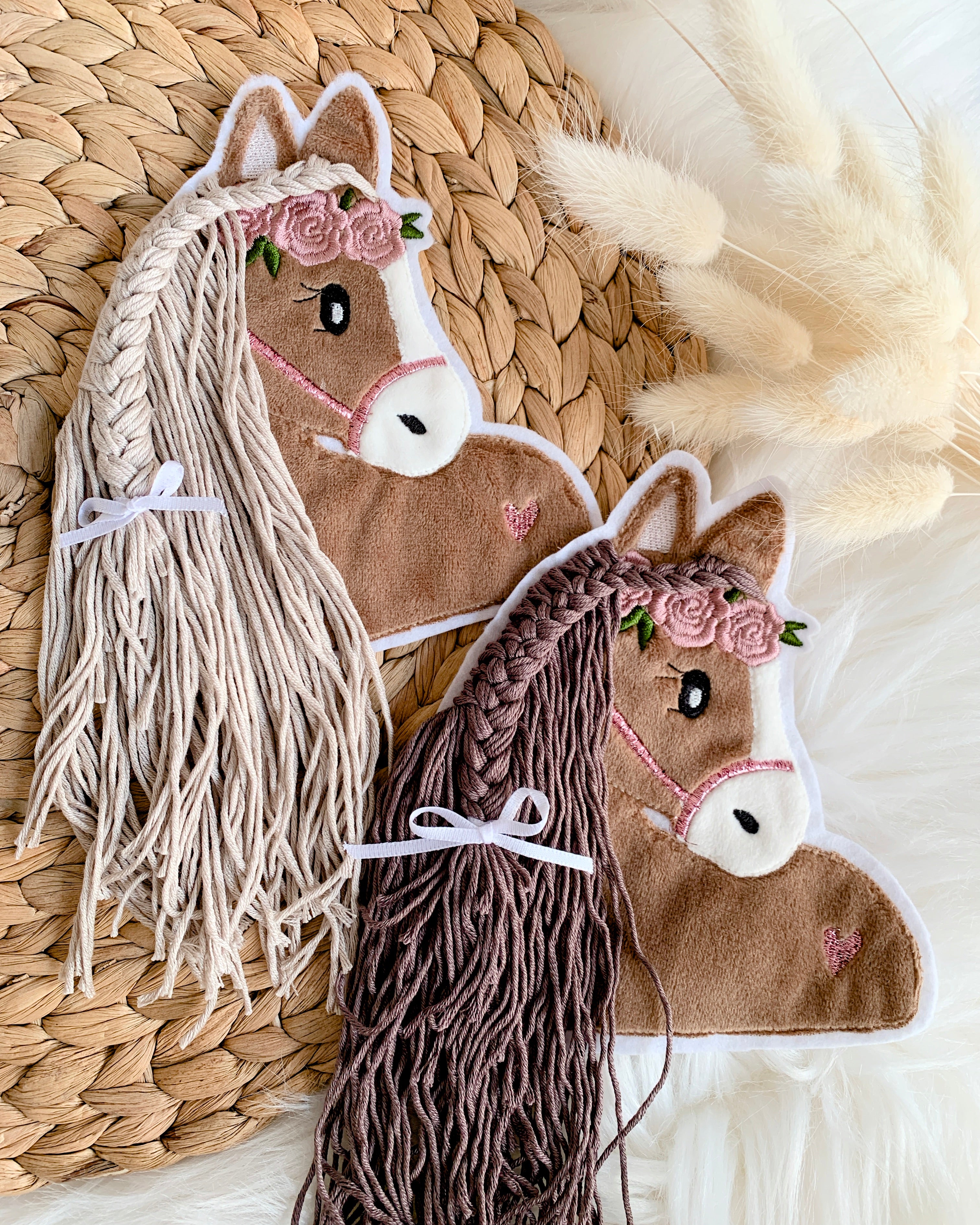 Applikation Pferd Beige Rosa