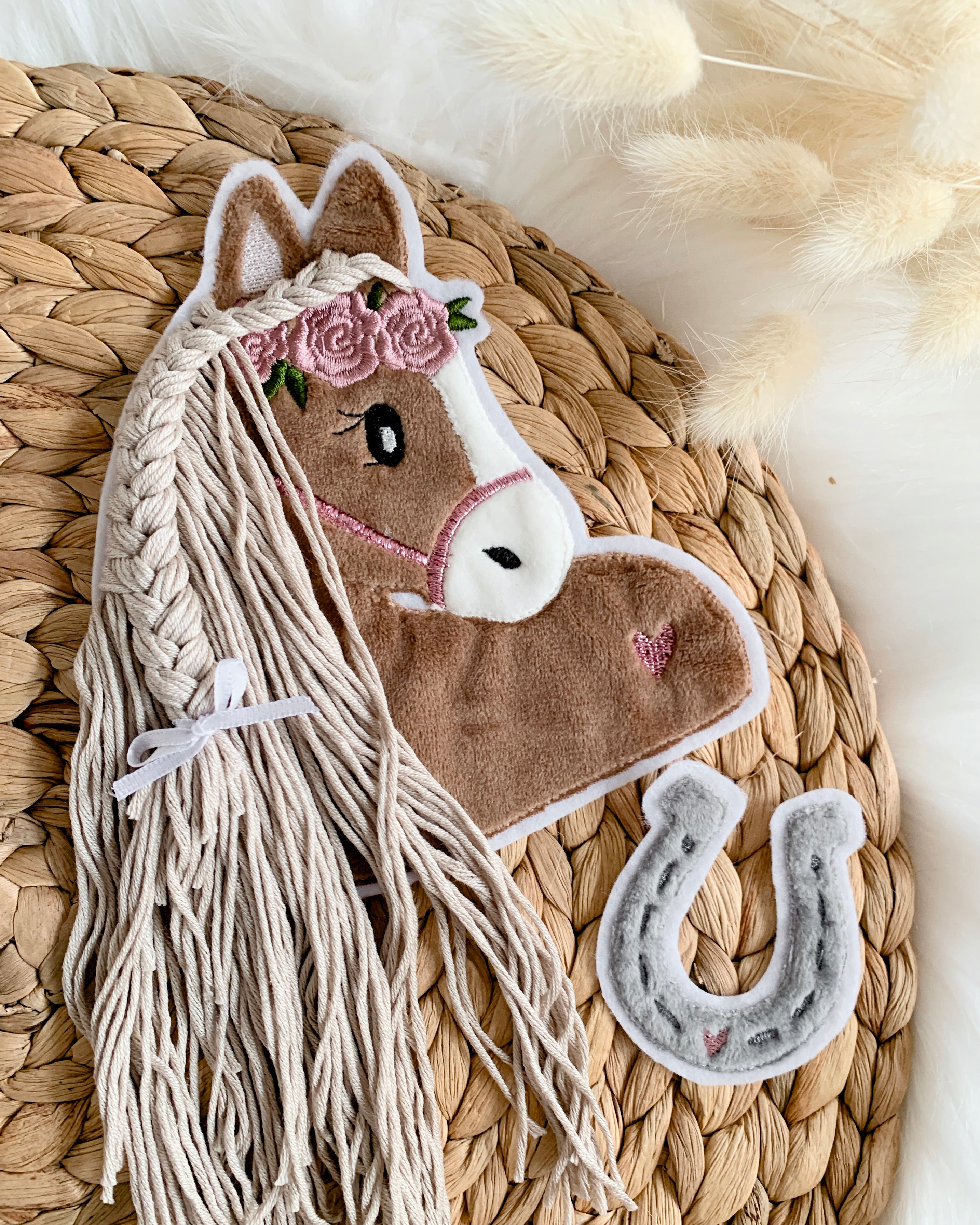 Applikation Pferd Beige Rosa