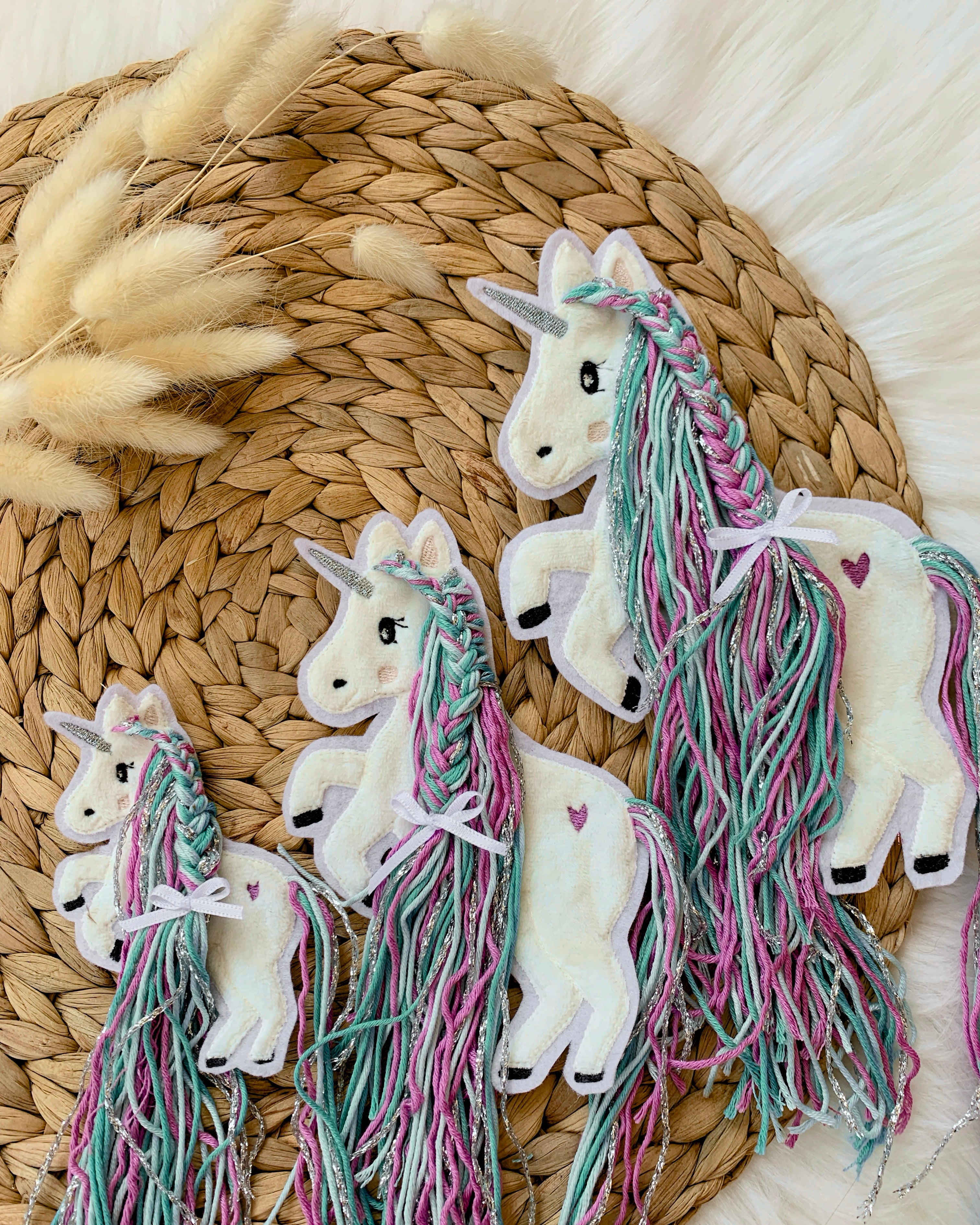 Applikation Einhorn "Ella" - Türkis/Lila