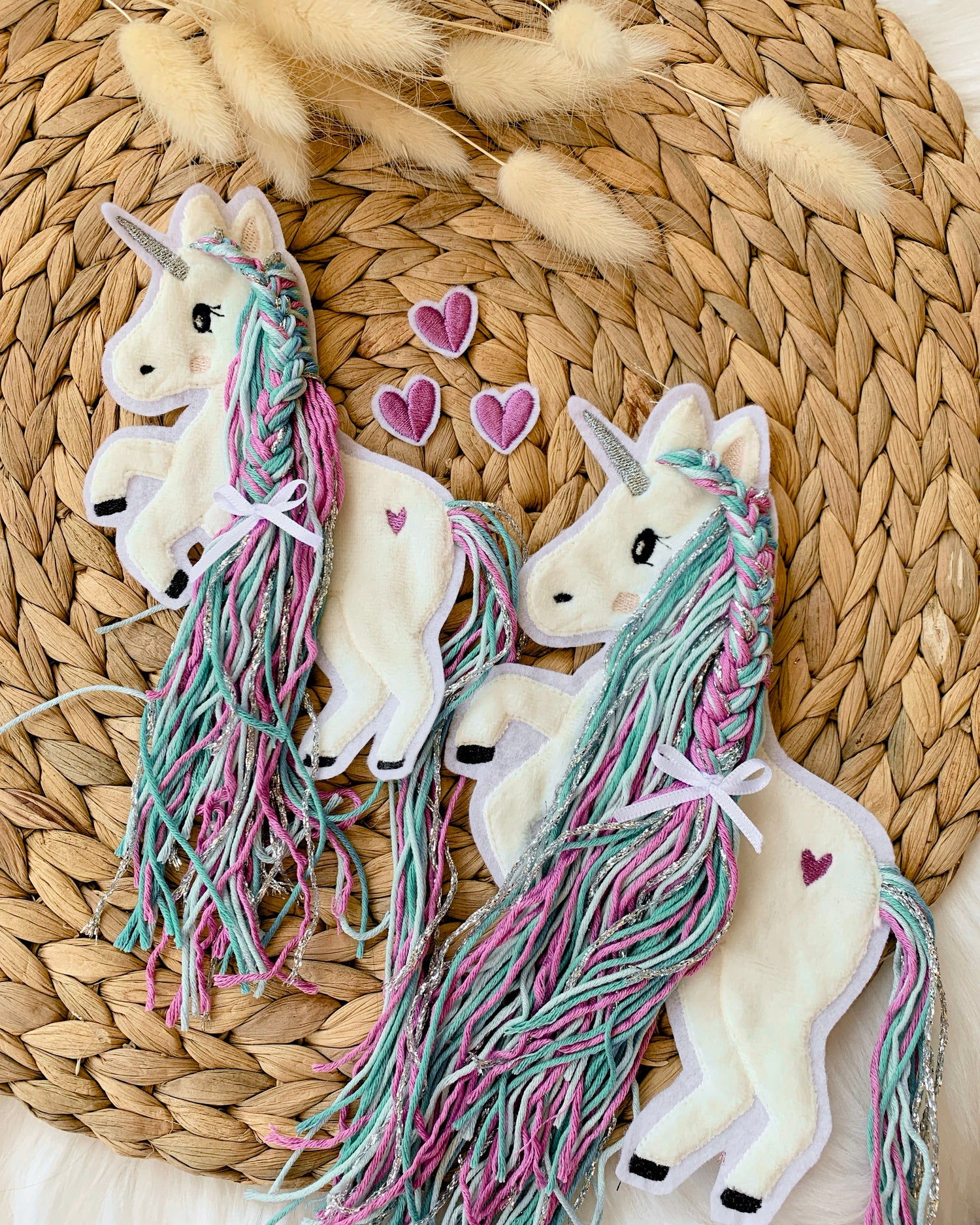 Applikation Einhorn "Ella" - Türkis/Lila