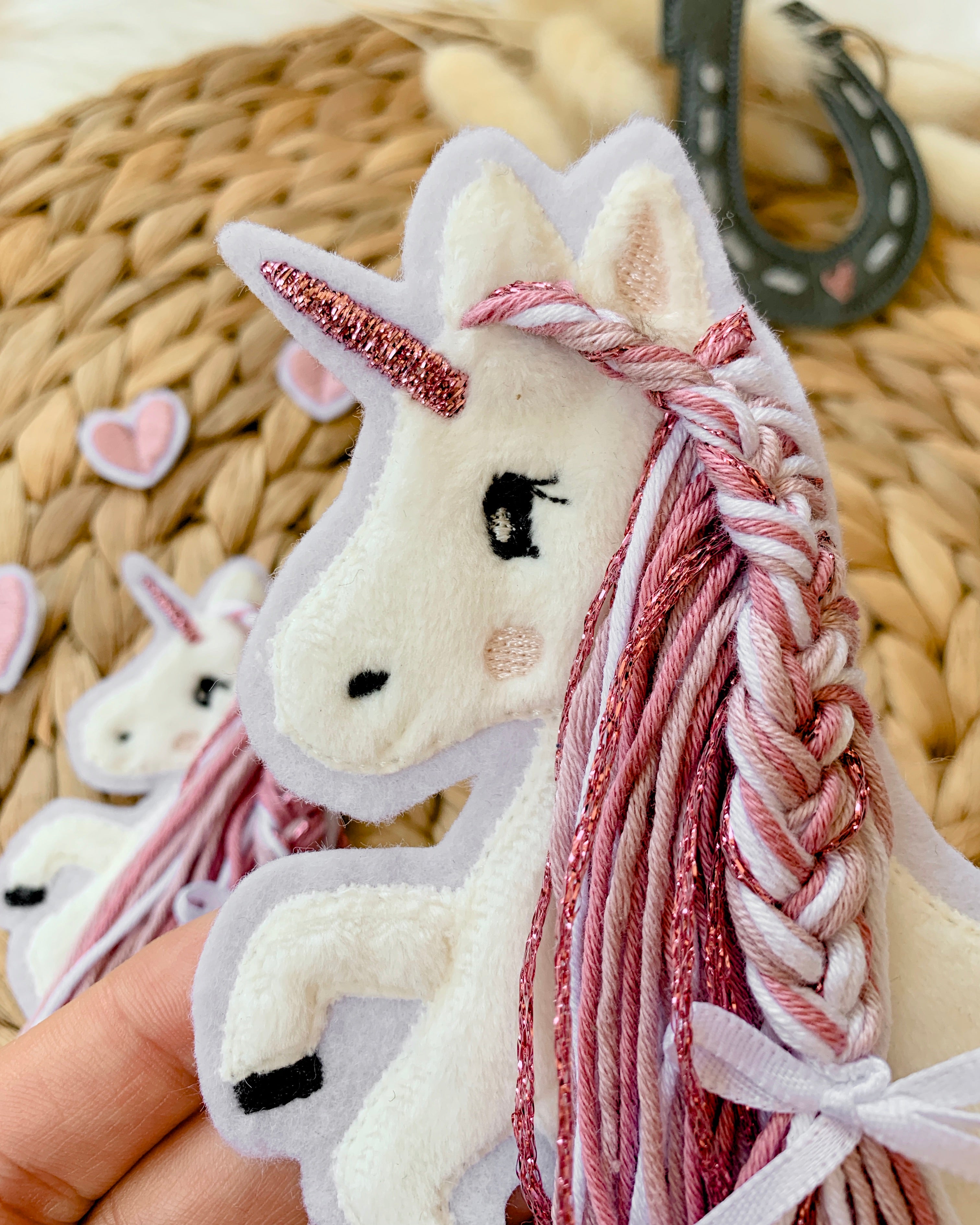 Applikation Einhorn Rosa Glitzer