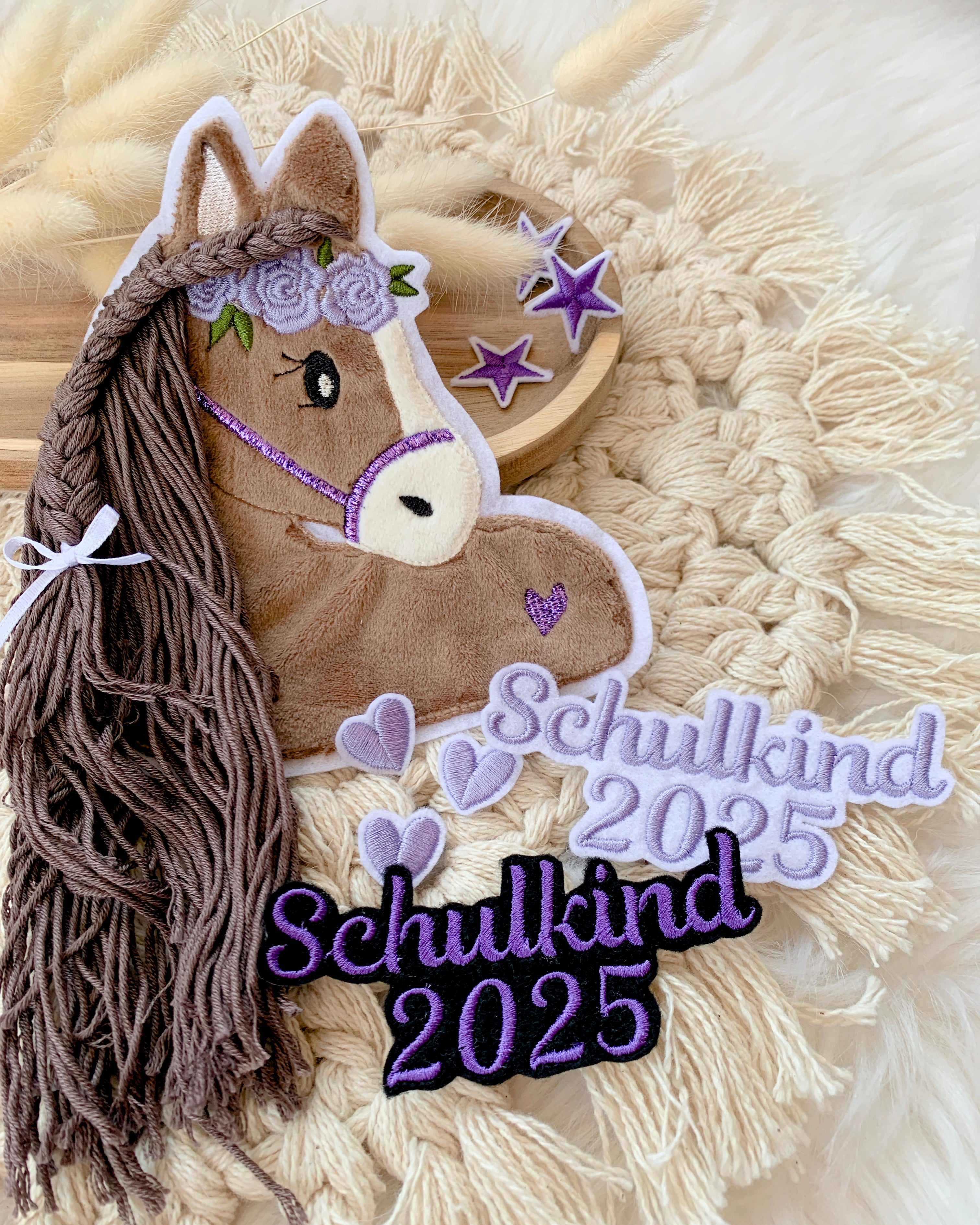 Applikation Pferd Lila Schultüte