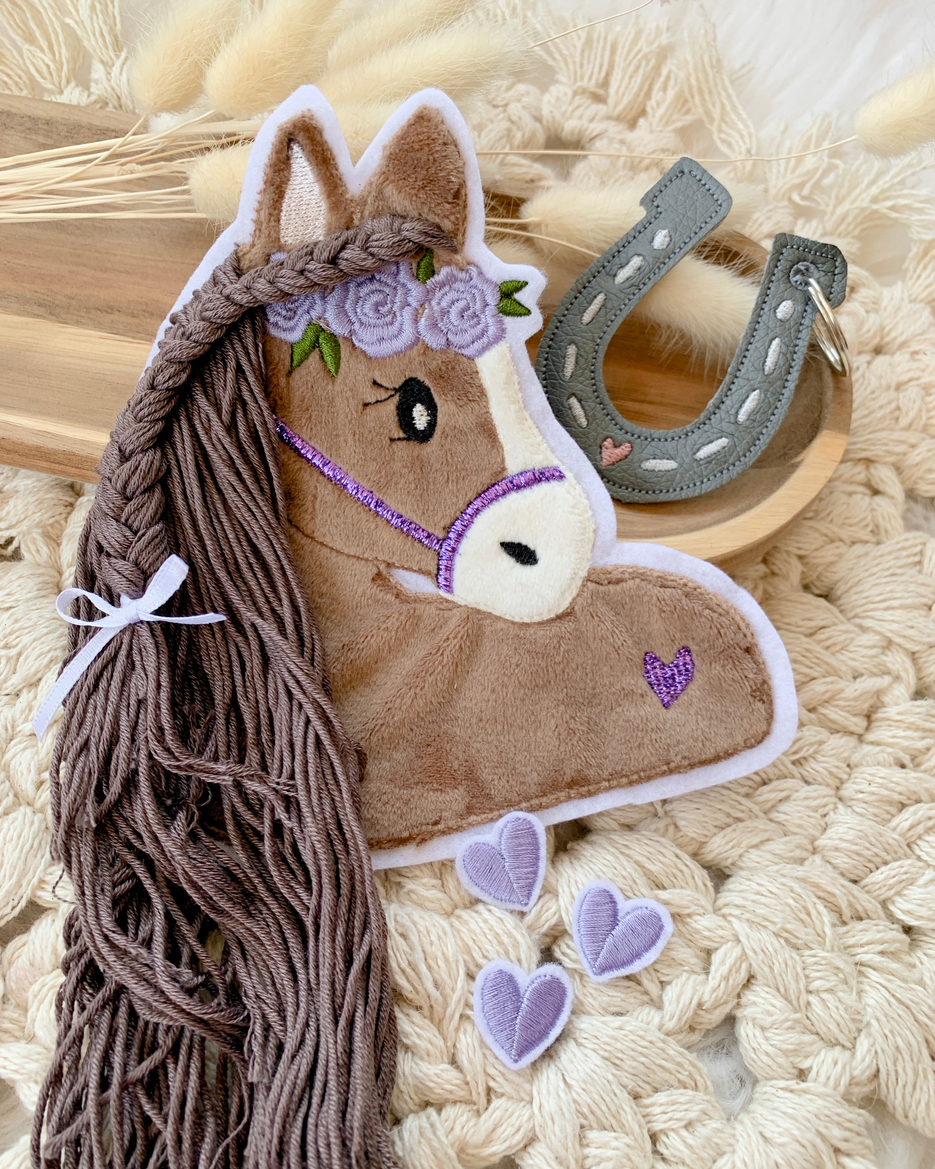 Applikation Pferd Lila