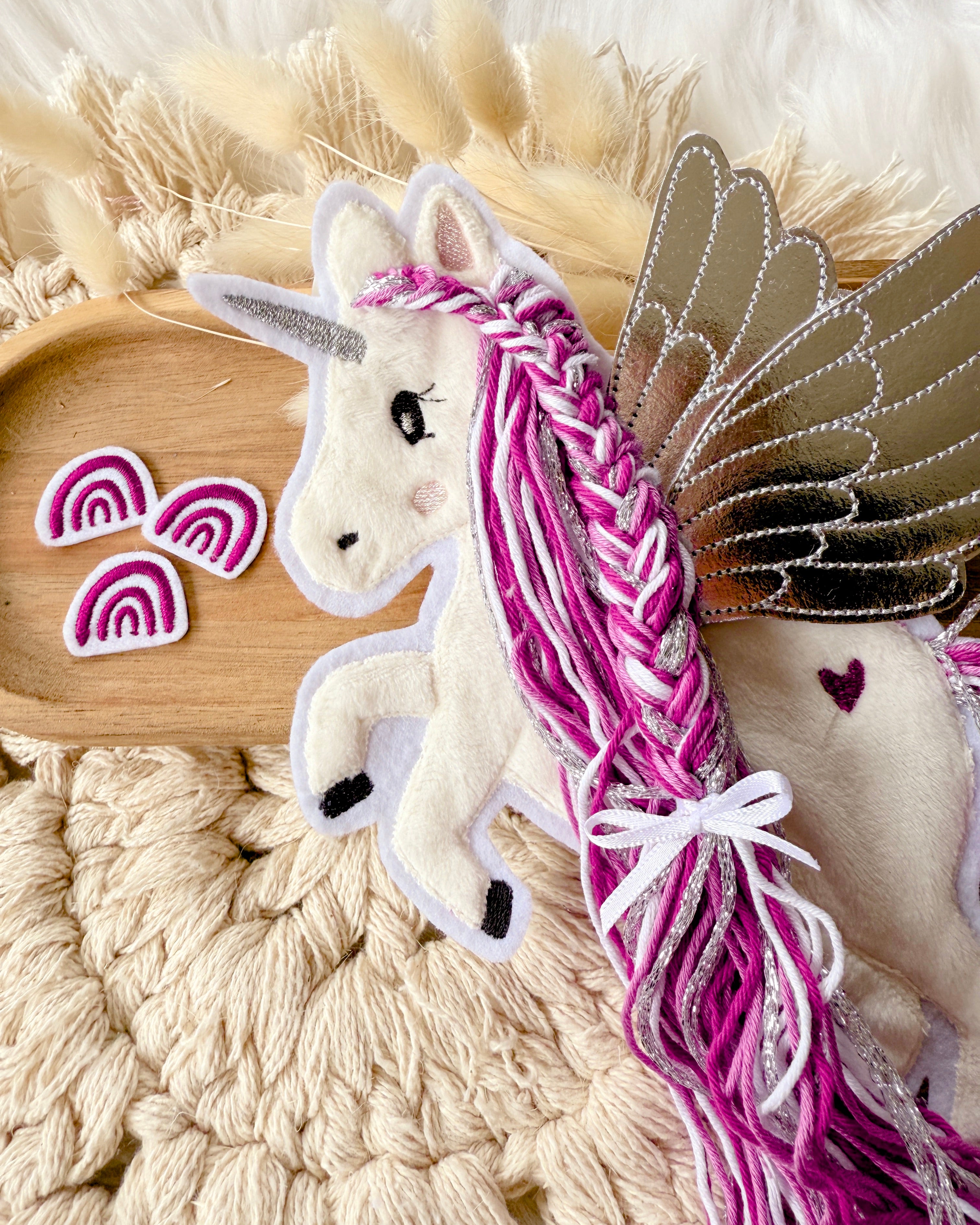 Aufnäher Pegasus Pink und Beere