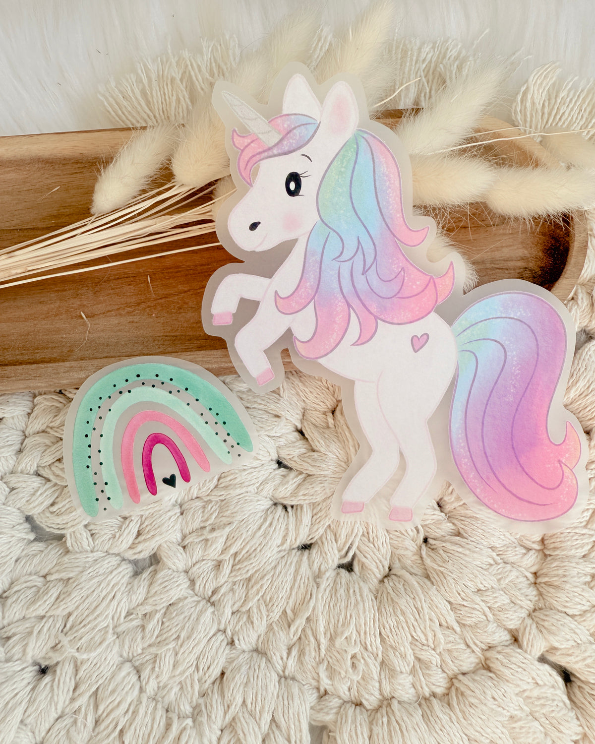 Bügelpatches Regenbogen Und Einhorn