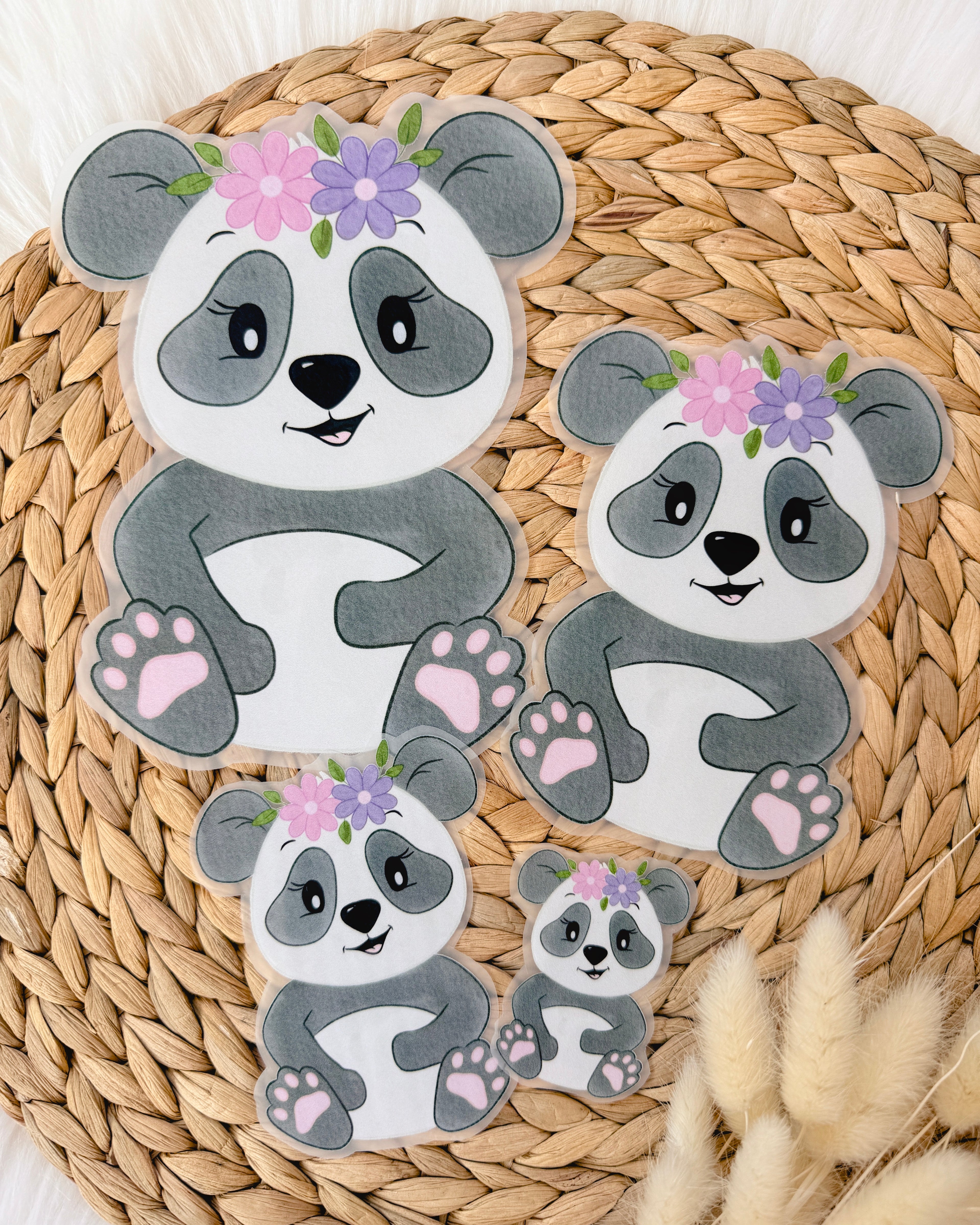 Bügelmotiv Panda in 4 Größen