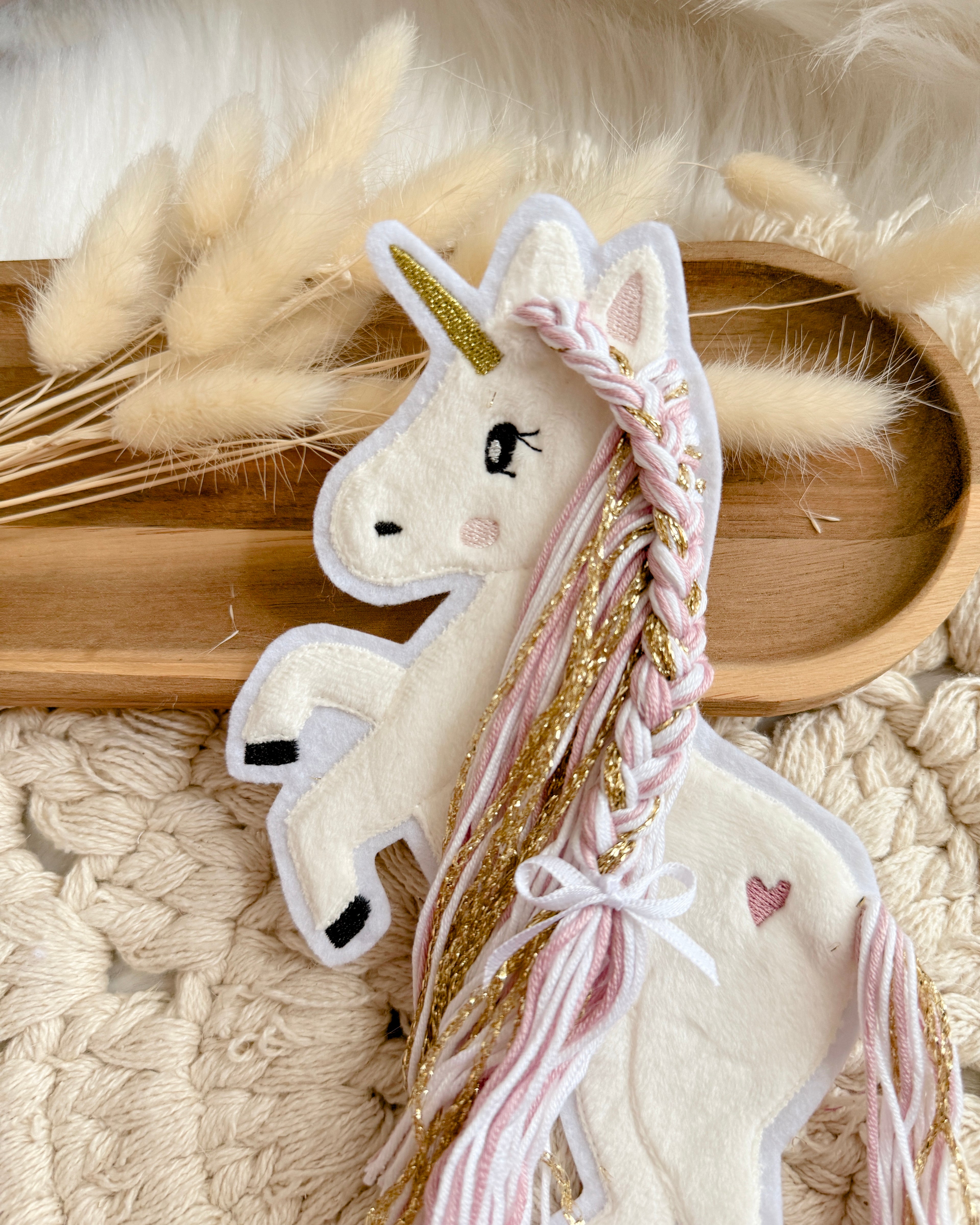 Einhorn Aufbügler Wolle