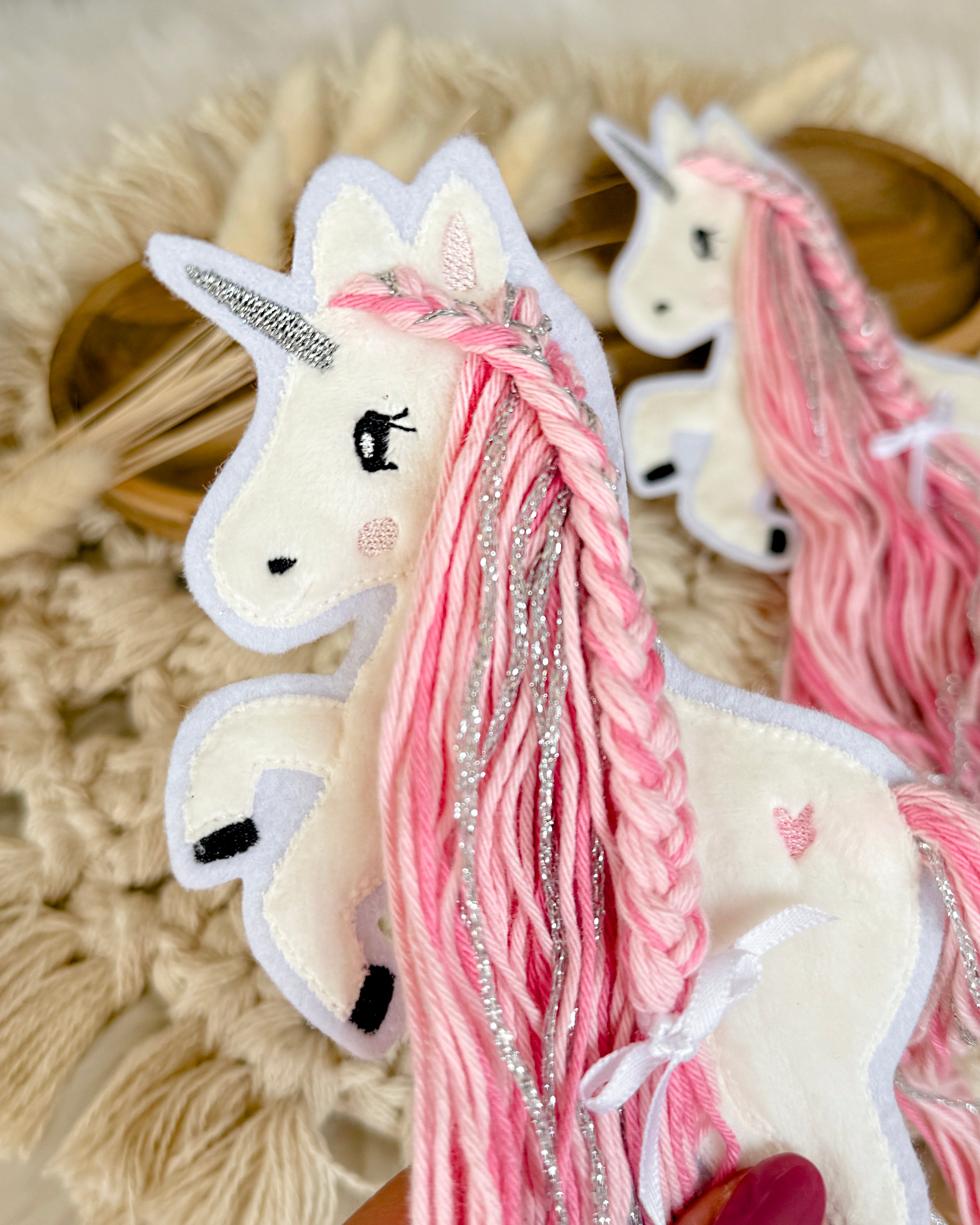 Bügelmotiv Einhorn Rosa