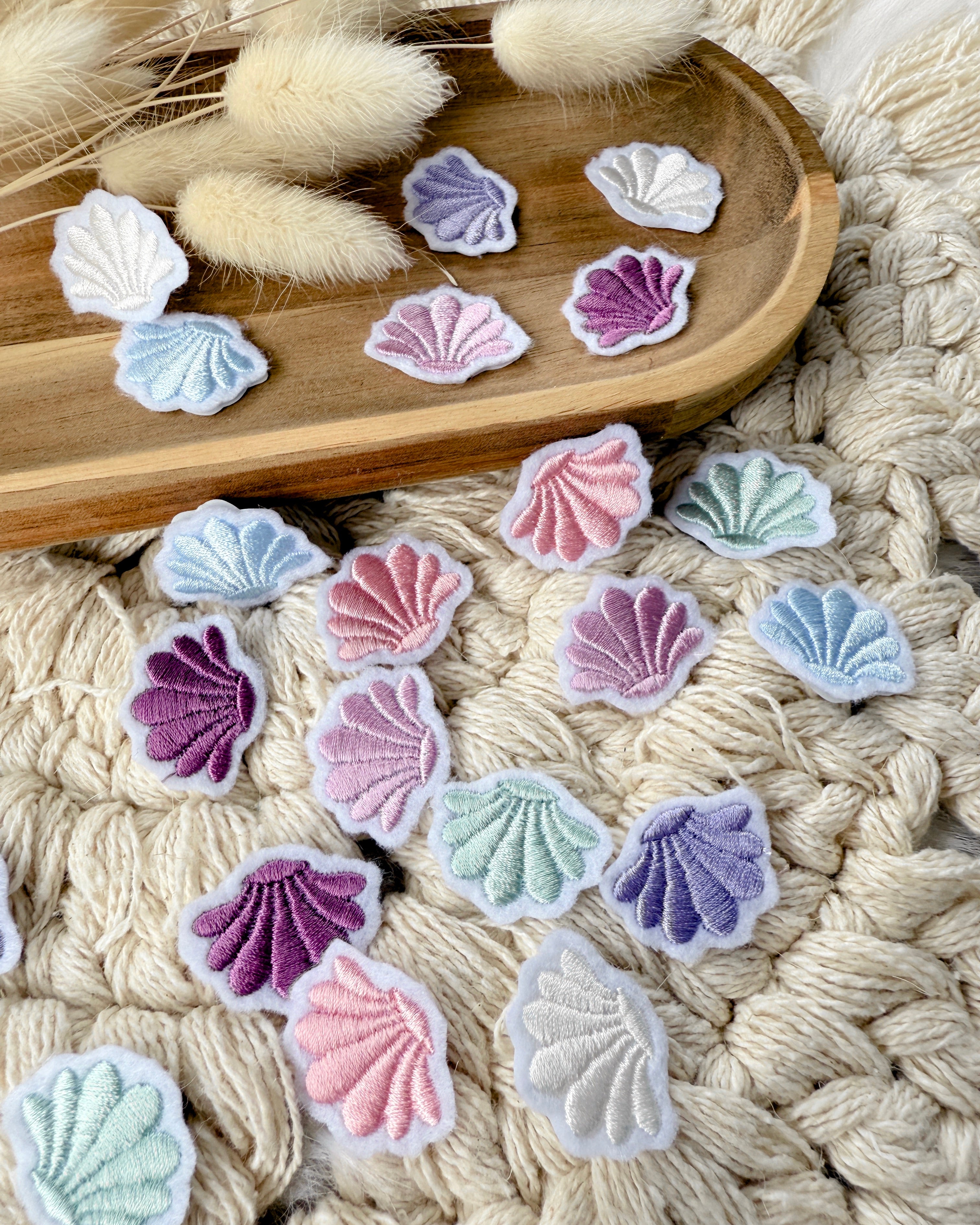 Bügelbilder Muscheln klein Bunte Farben