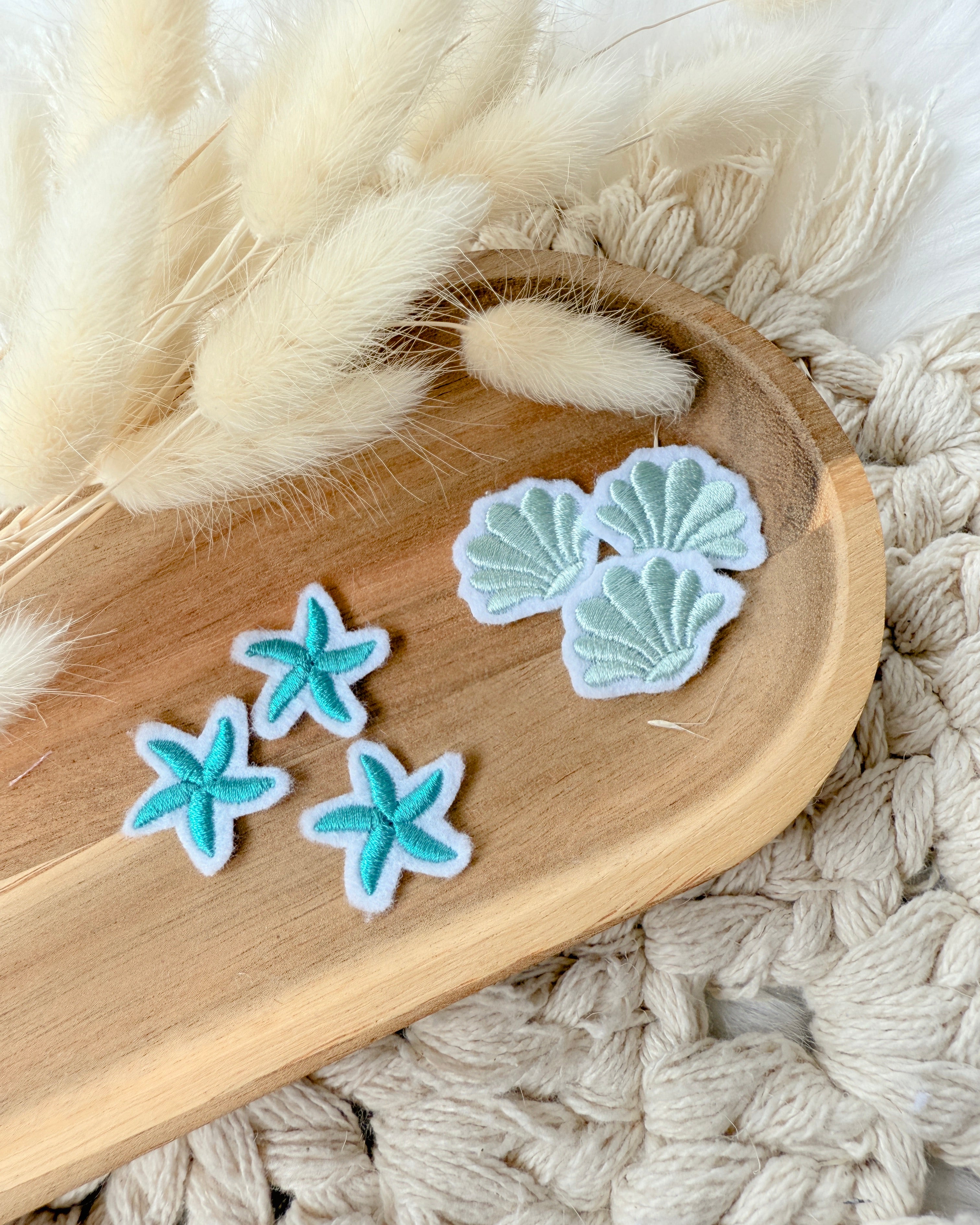 Mini Seesterne und Muscheln Patches