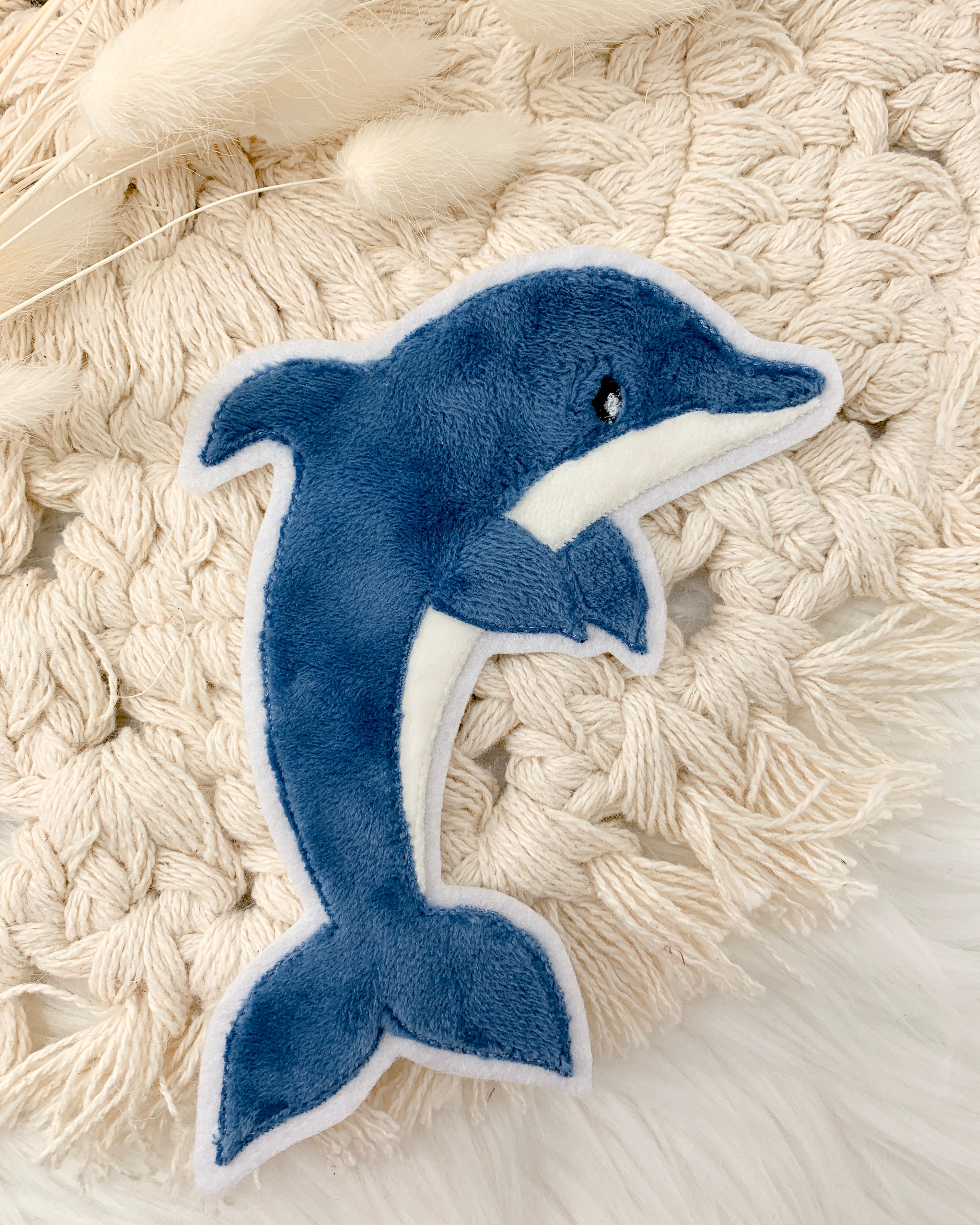 Applikation Delfin Blau