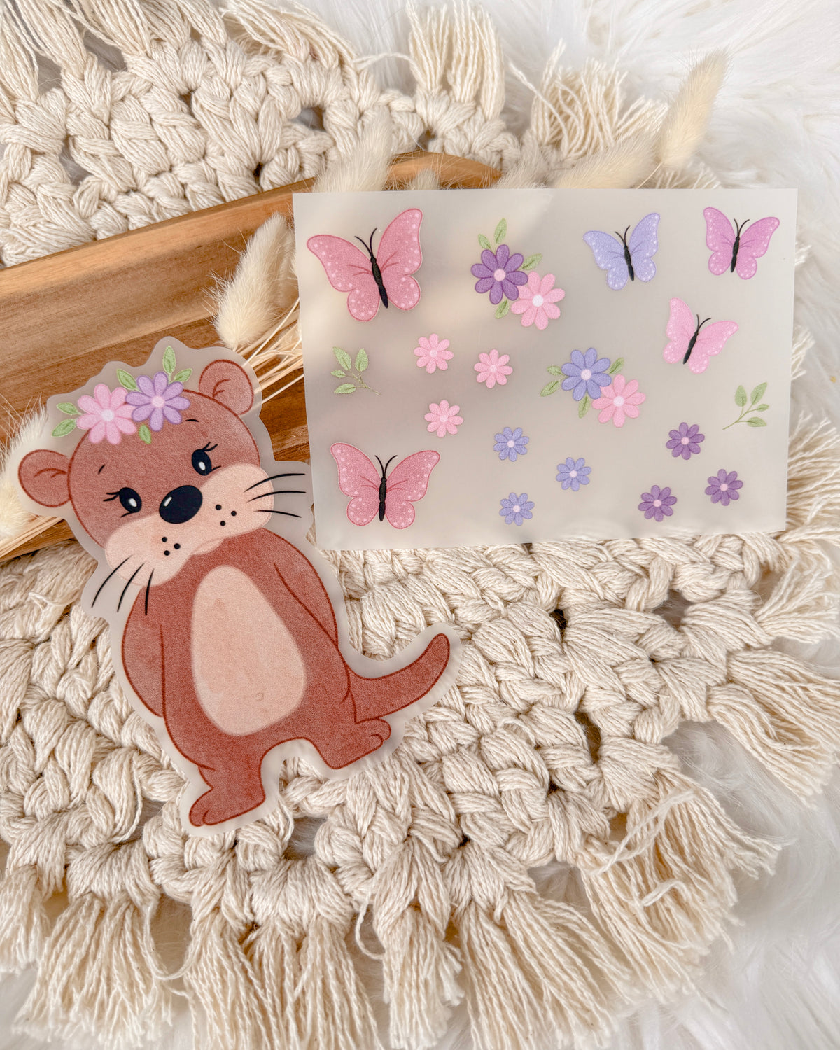 Otter mit Blumen aufbügelbar