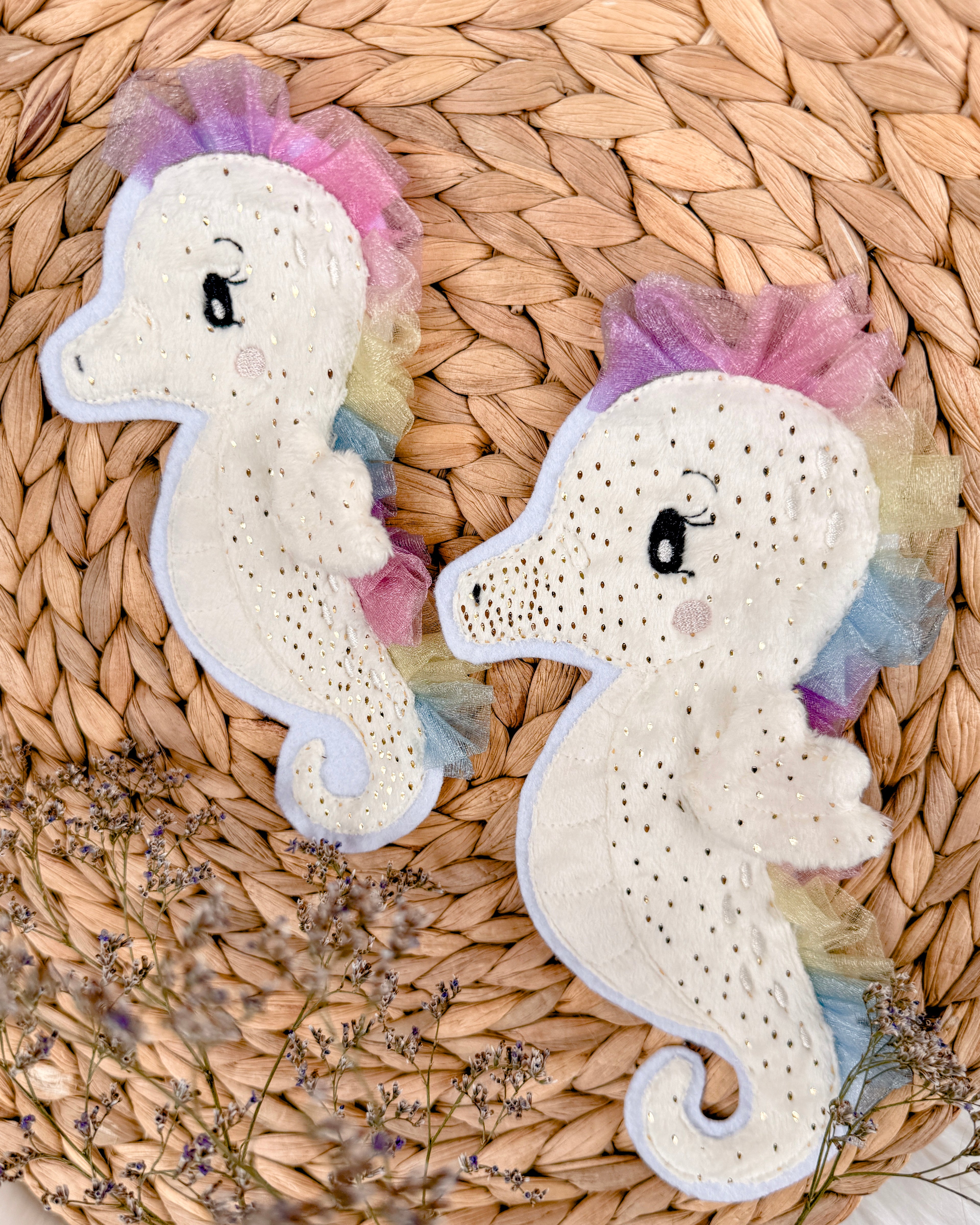 2 Größen Bügelbild Seepferd