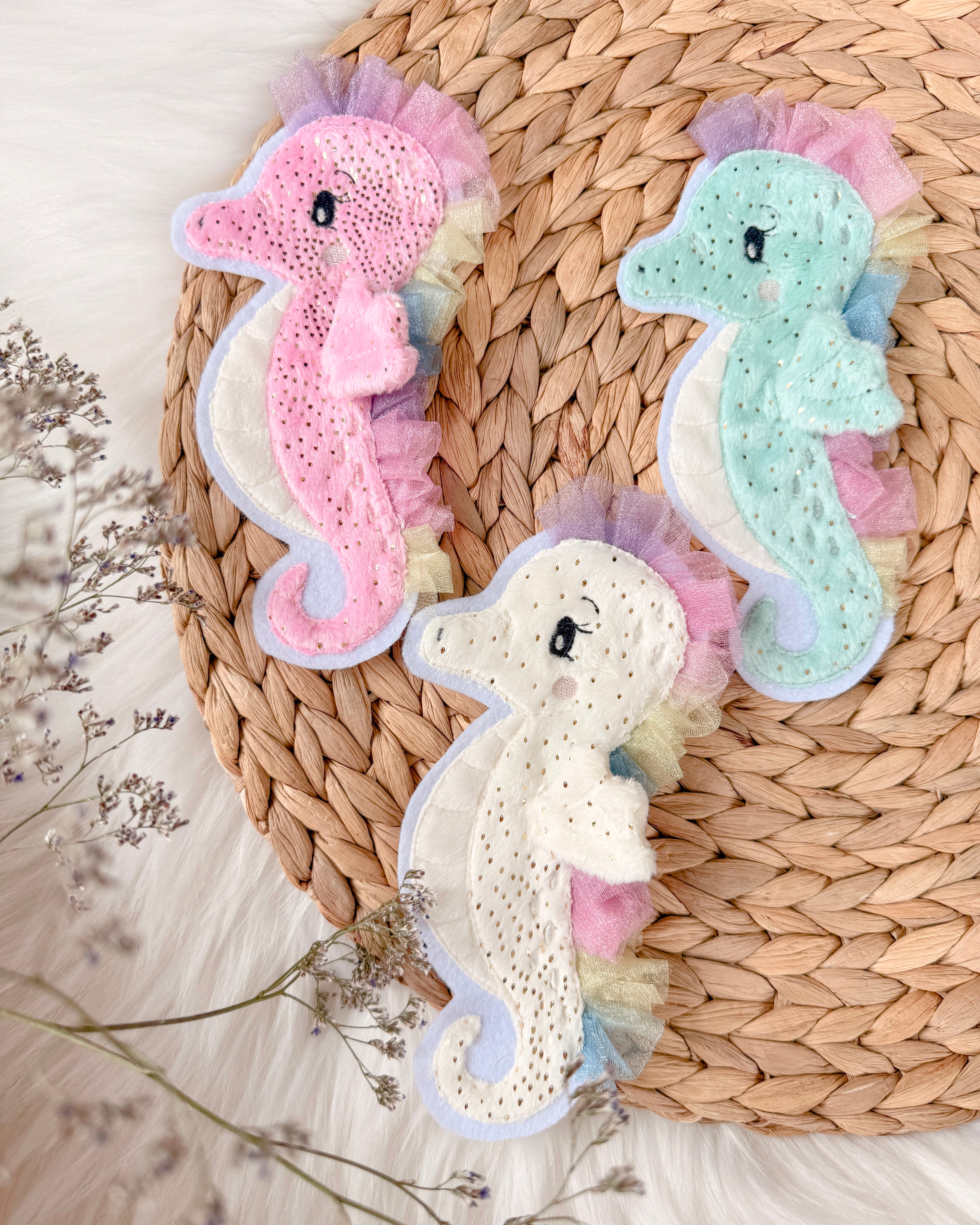 Seepferdchen Glitzer verschiedene Farben Patch