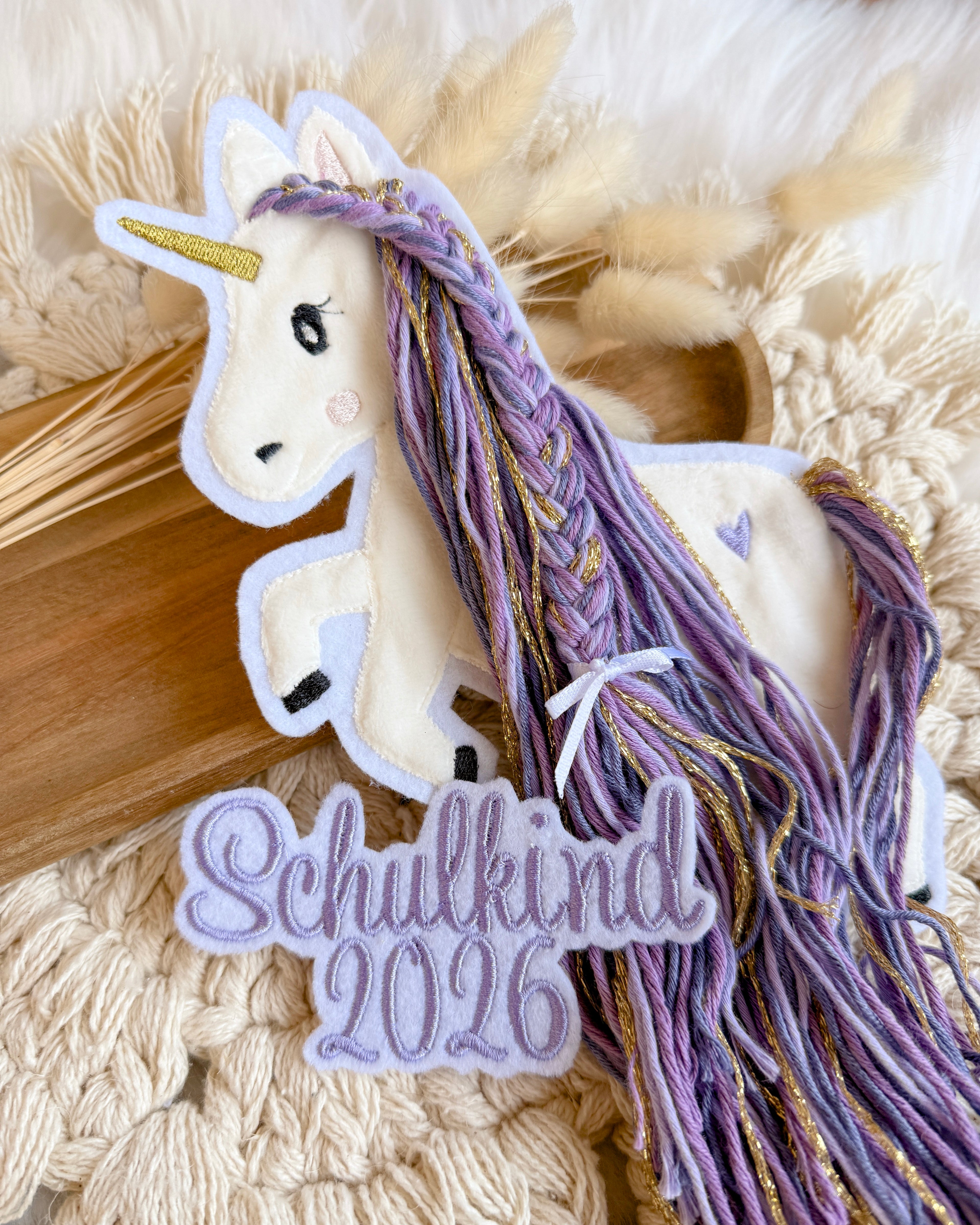 Einhorn Bügelbild für Schultüte