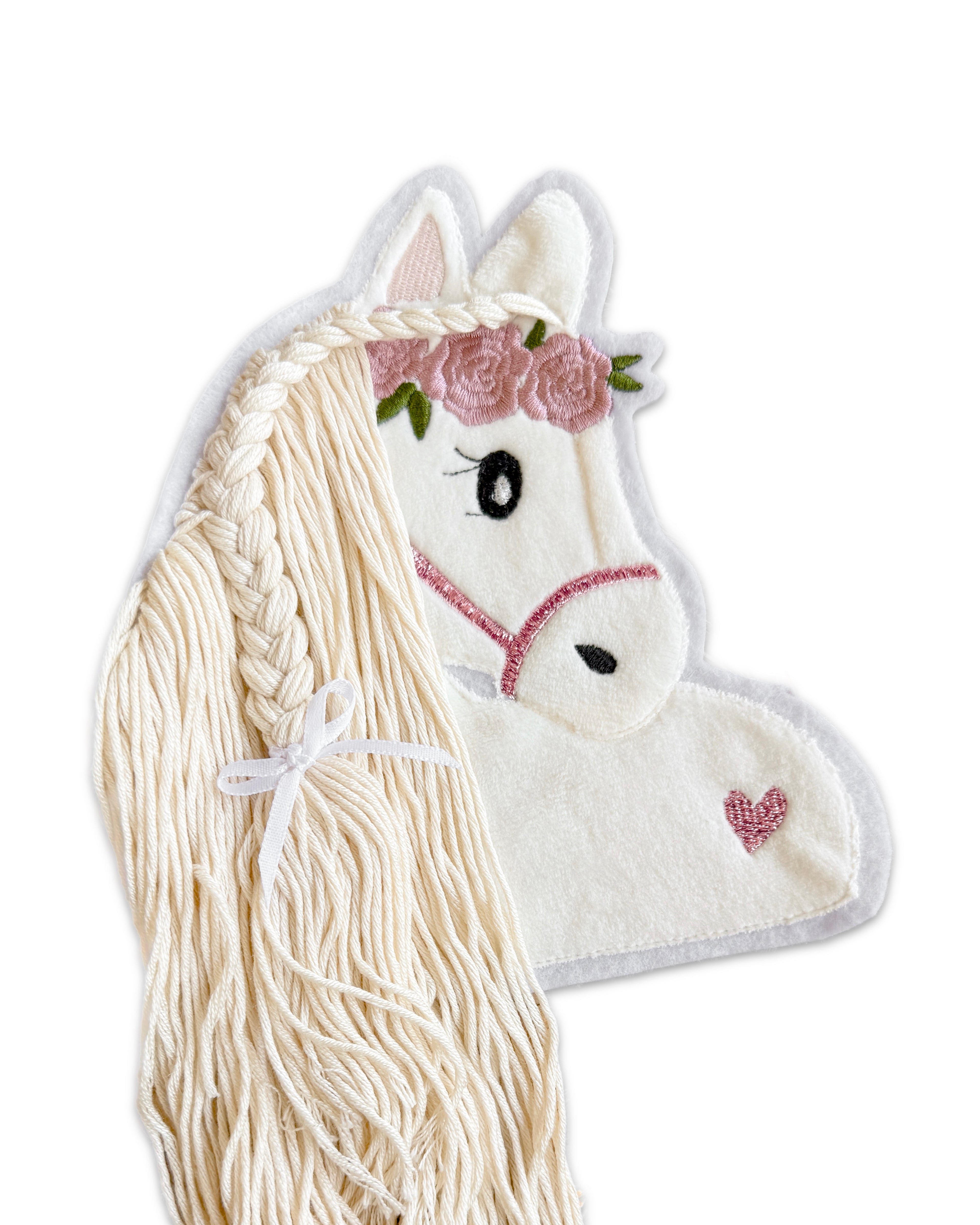 Aufnäher Pferd in weiß
