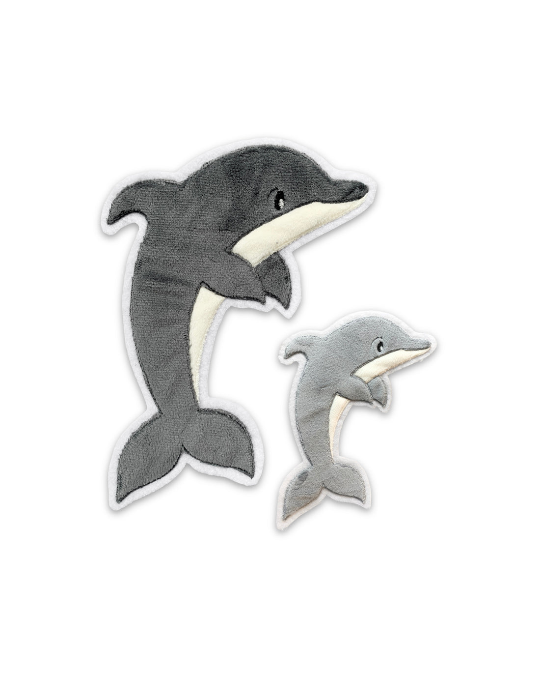 Applikation Delfin "Daisy" in Grau