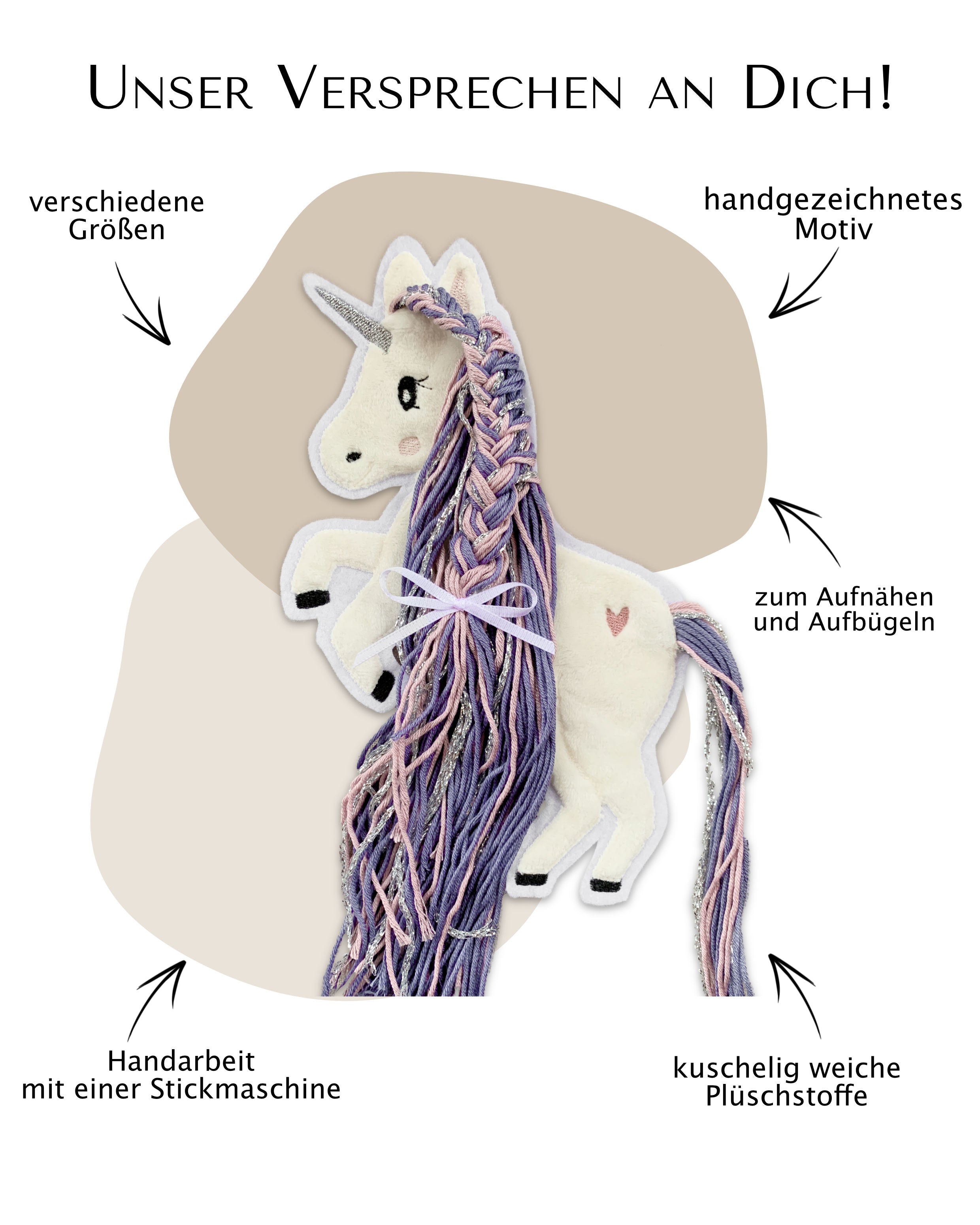 Applikation Einhorn "Ella" - Lila