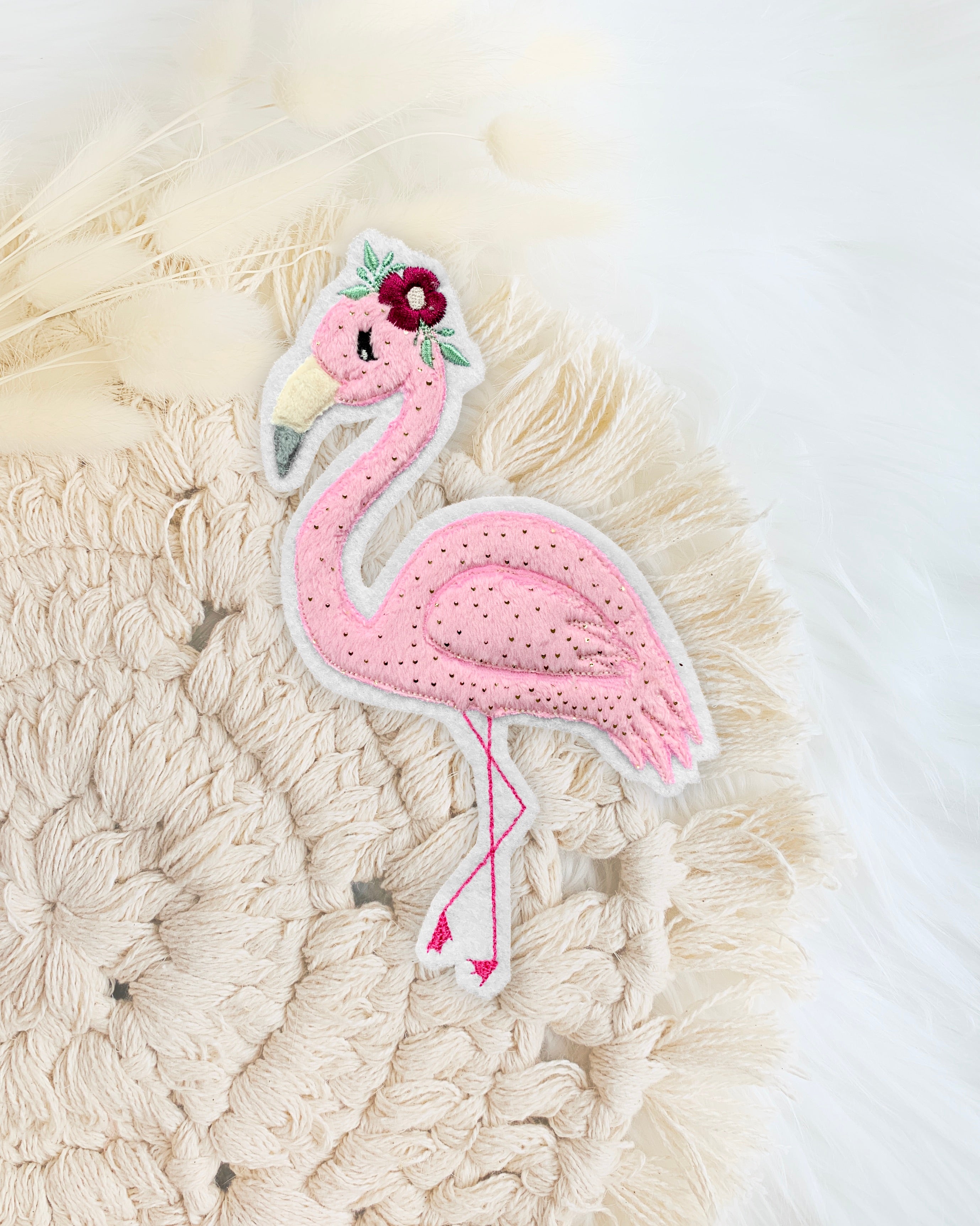 Applikation Flamingo "Flora"