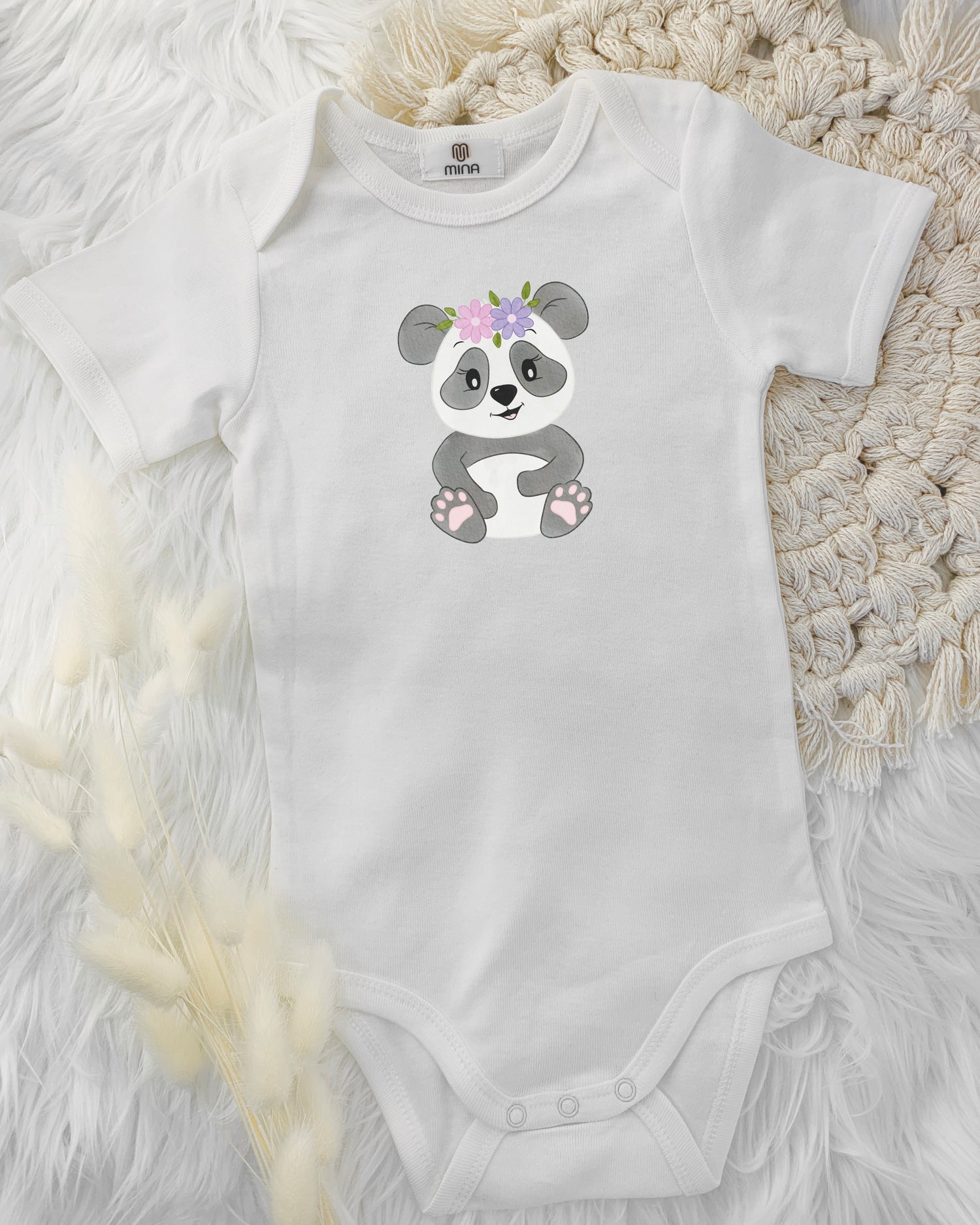 BabyBody mit Bügelmotiv Panda