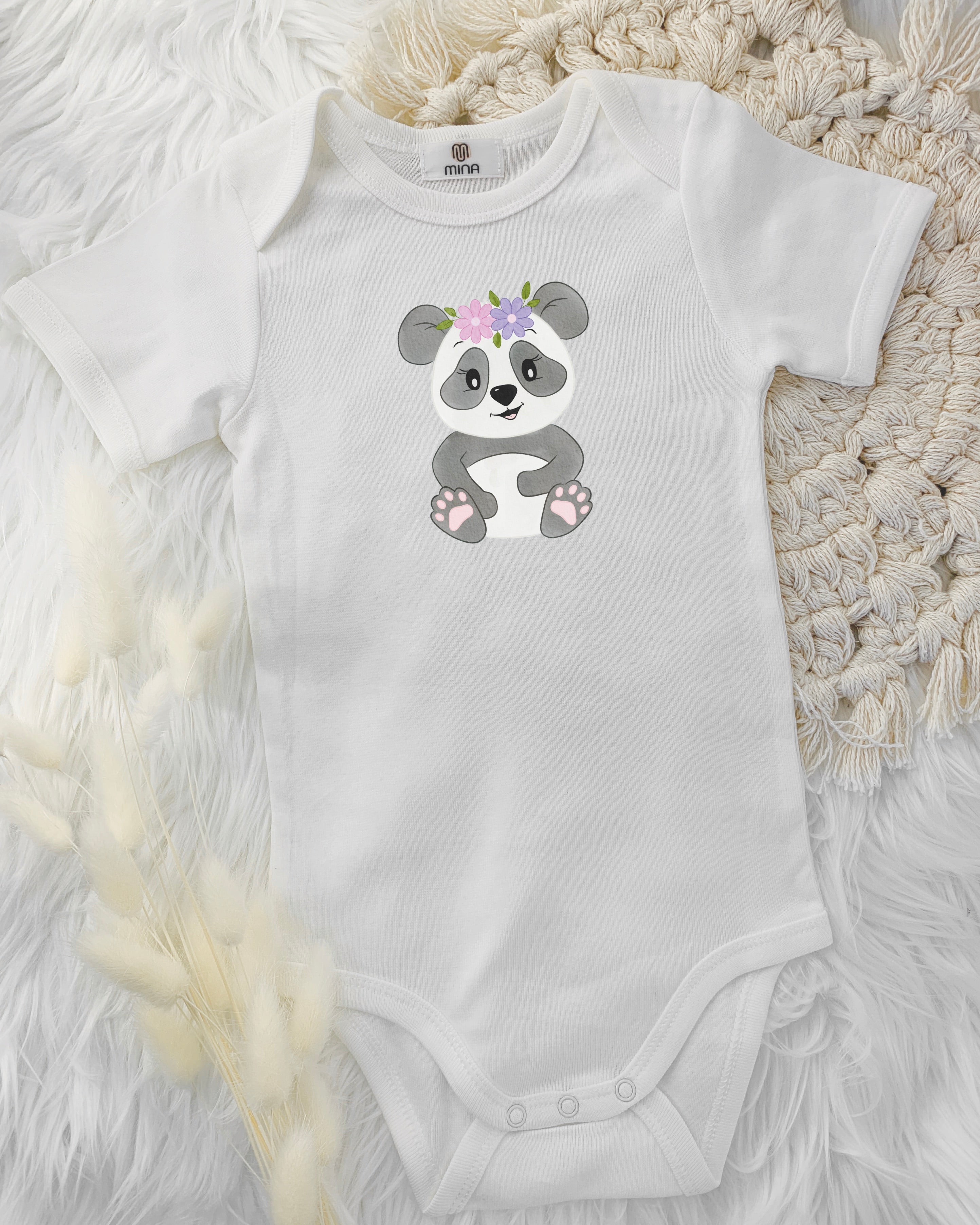 BabyBody mit Bügelmotiv Panda