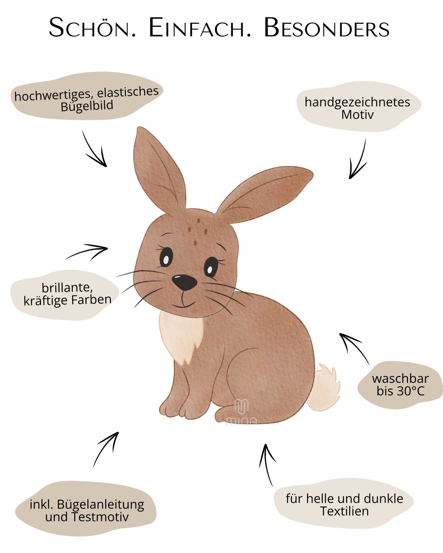 Bügelbild Hase Vorteile