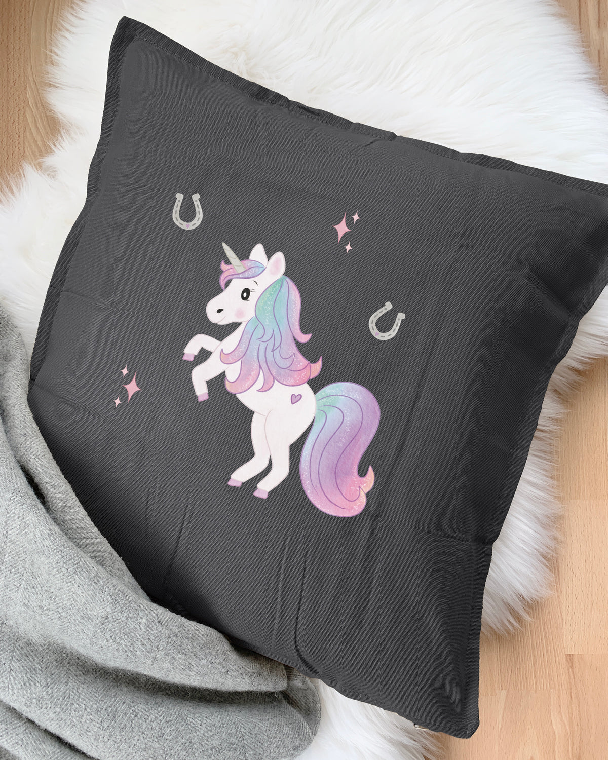 Kissen mit Einhorn Bügelbild