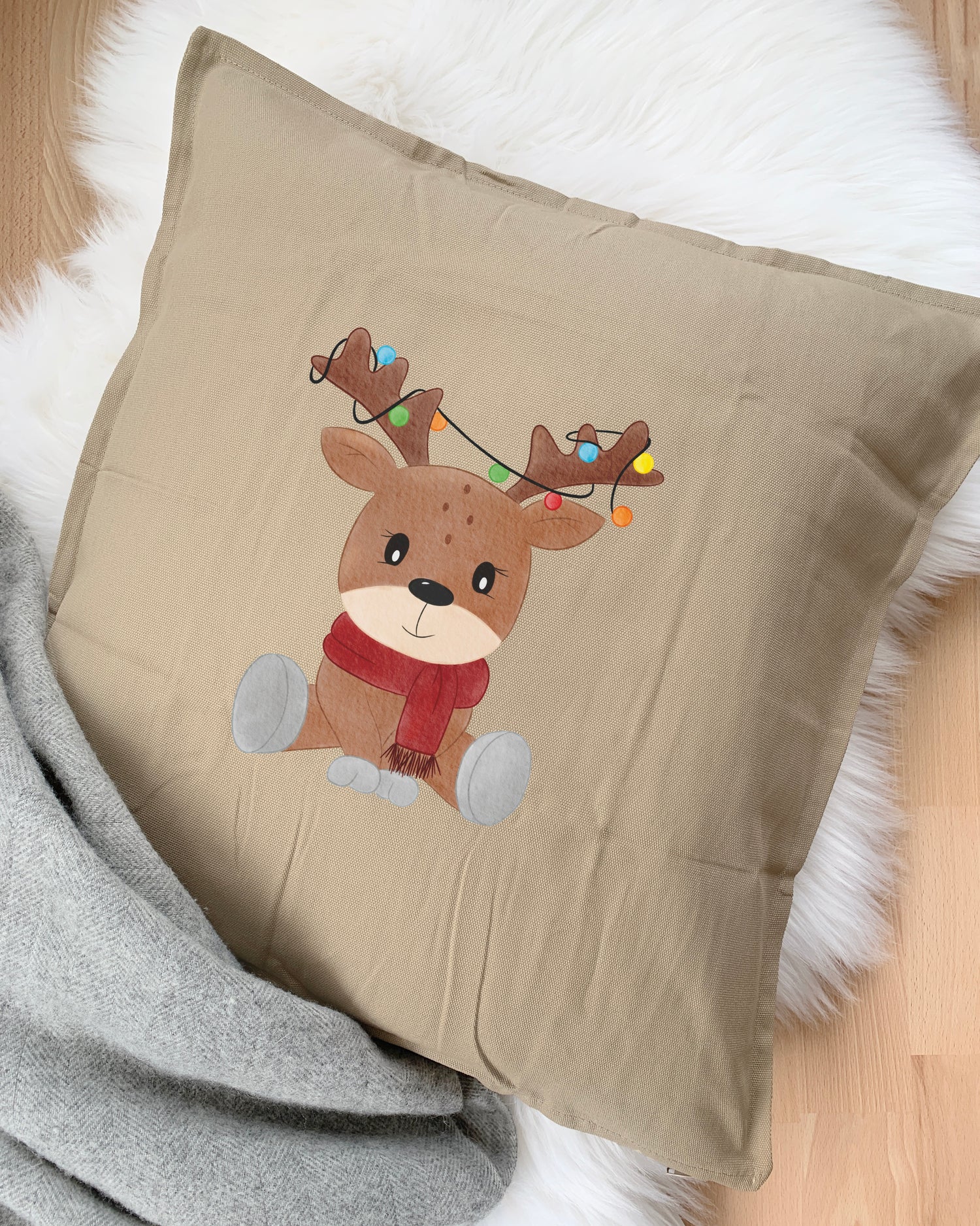 Weihnachtskissen Elch Rentier