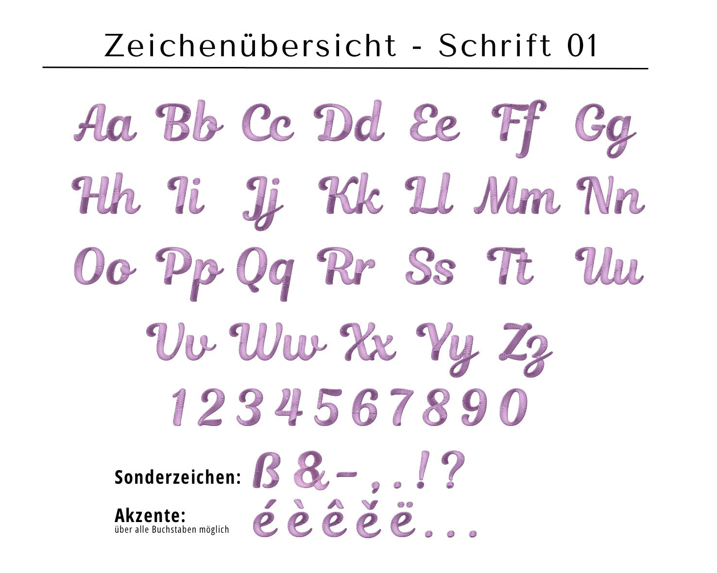 Buchstabenübersicht Schrift 01