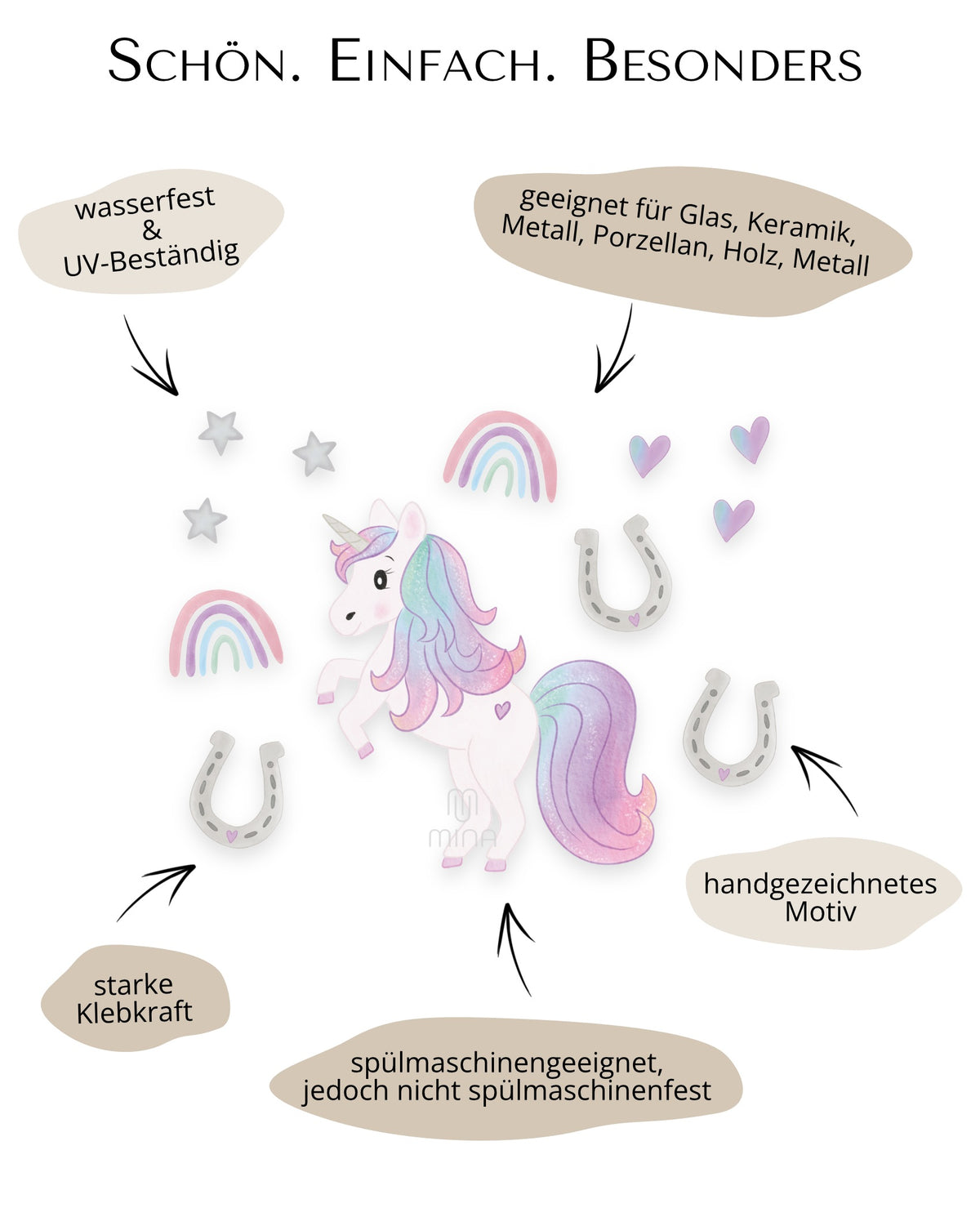 Vorteile Sticker Einhorn