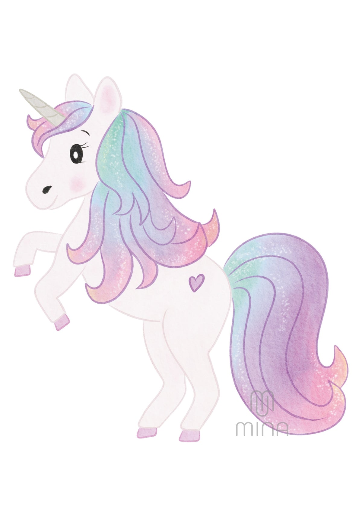 Bügelbild Einhorn Regenbogen