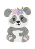 Bügelbild Panda Boho