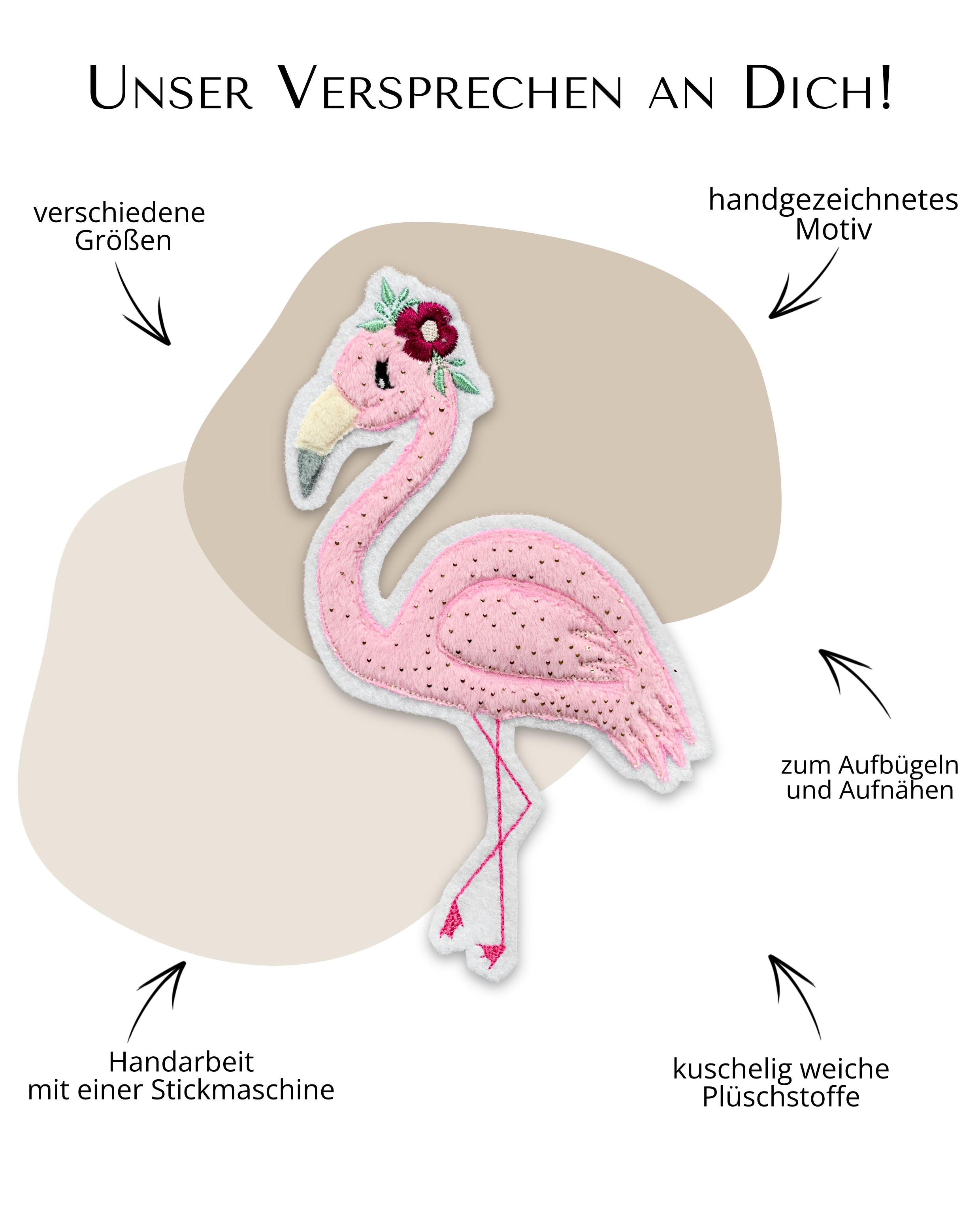 Applikation Flamingo "Flora"