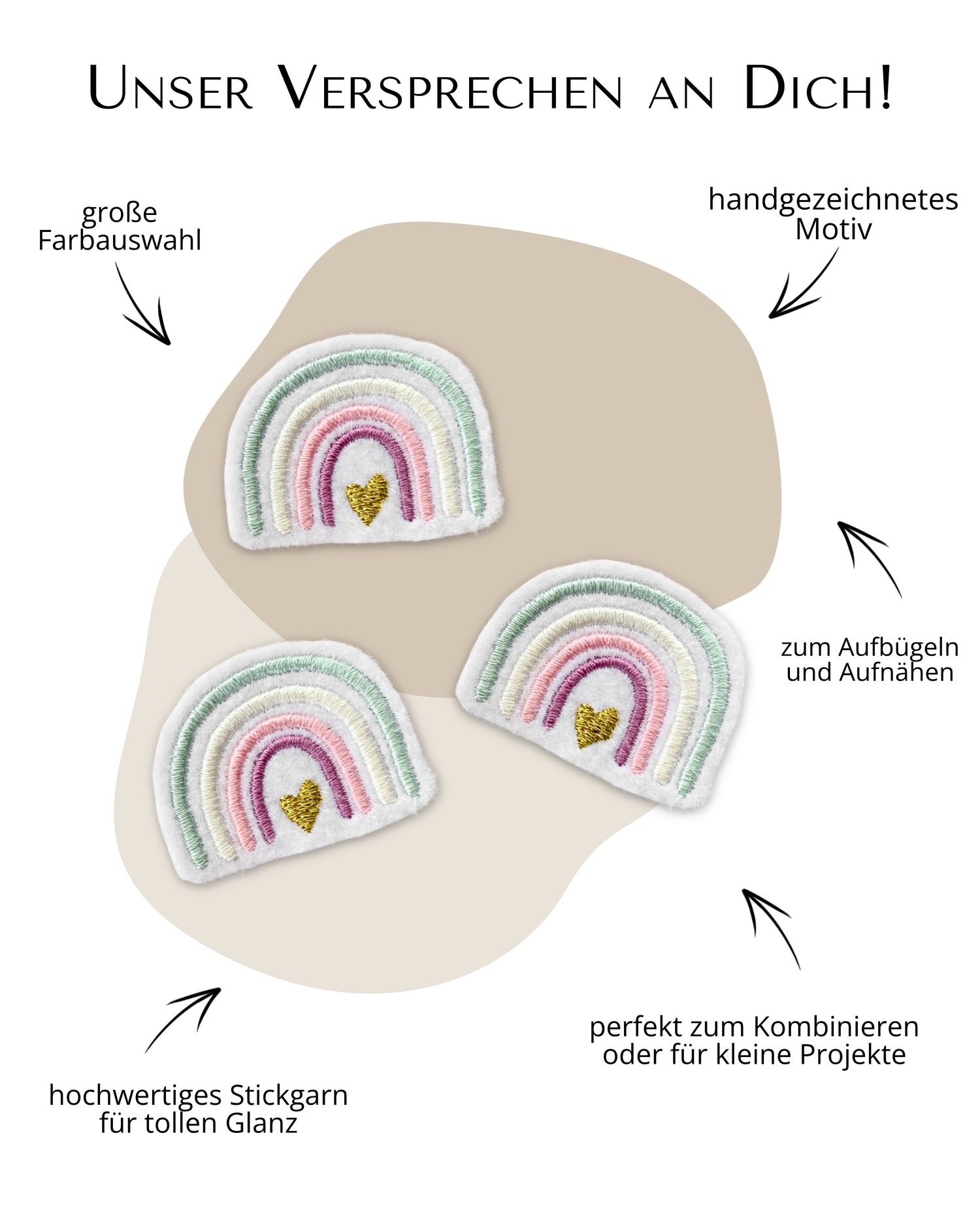 Mini Applikation Regenbogen "Rosa"