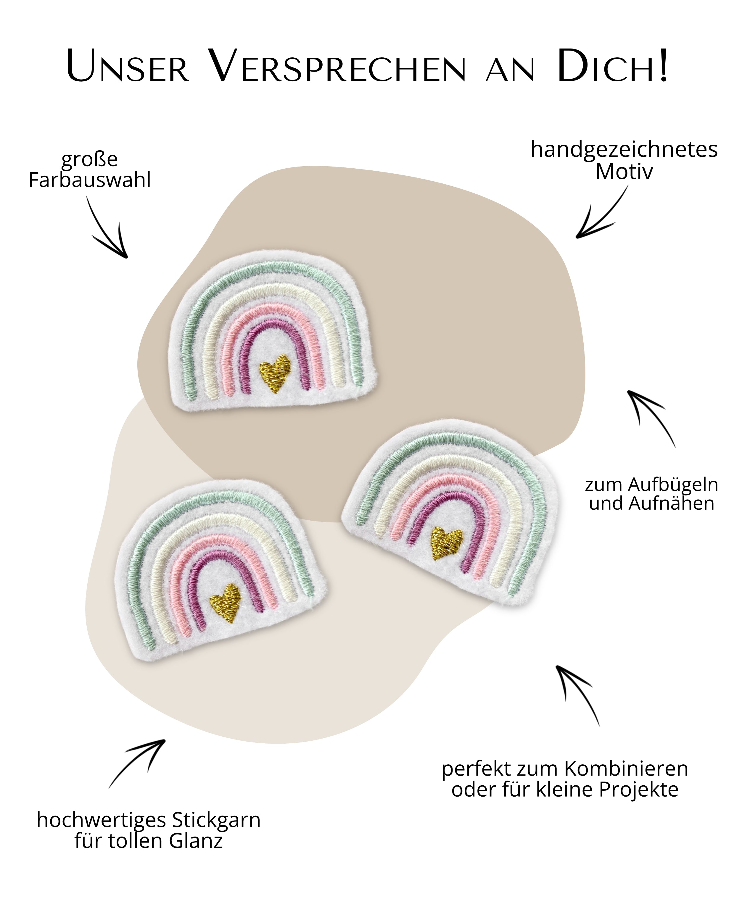 Mini Applikation Regenbogen "Rosa"