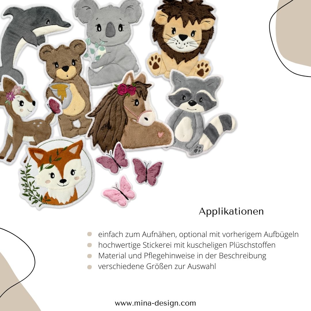Applikation Pegasus "Pia" - Beere/Silber