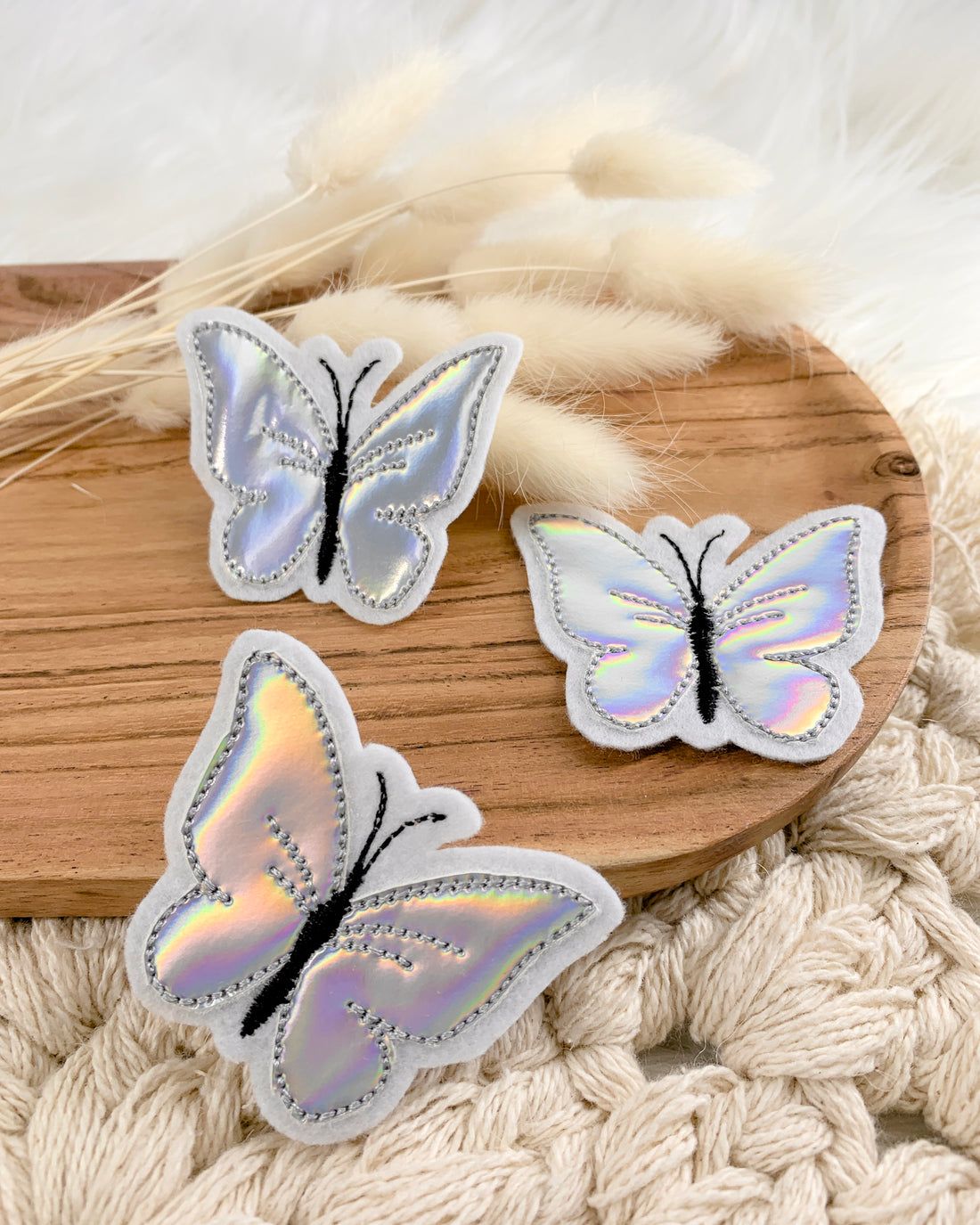 Schmetterling Patch Kunstleder schimmernd