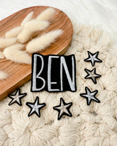 Namen und Sterne Bügelbild