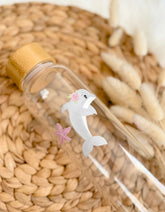 Delfin Aufkleber auf Glas Flasche