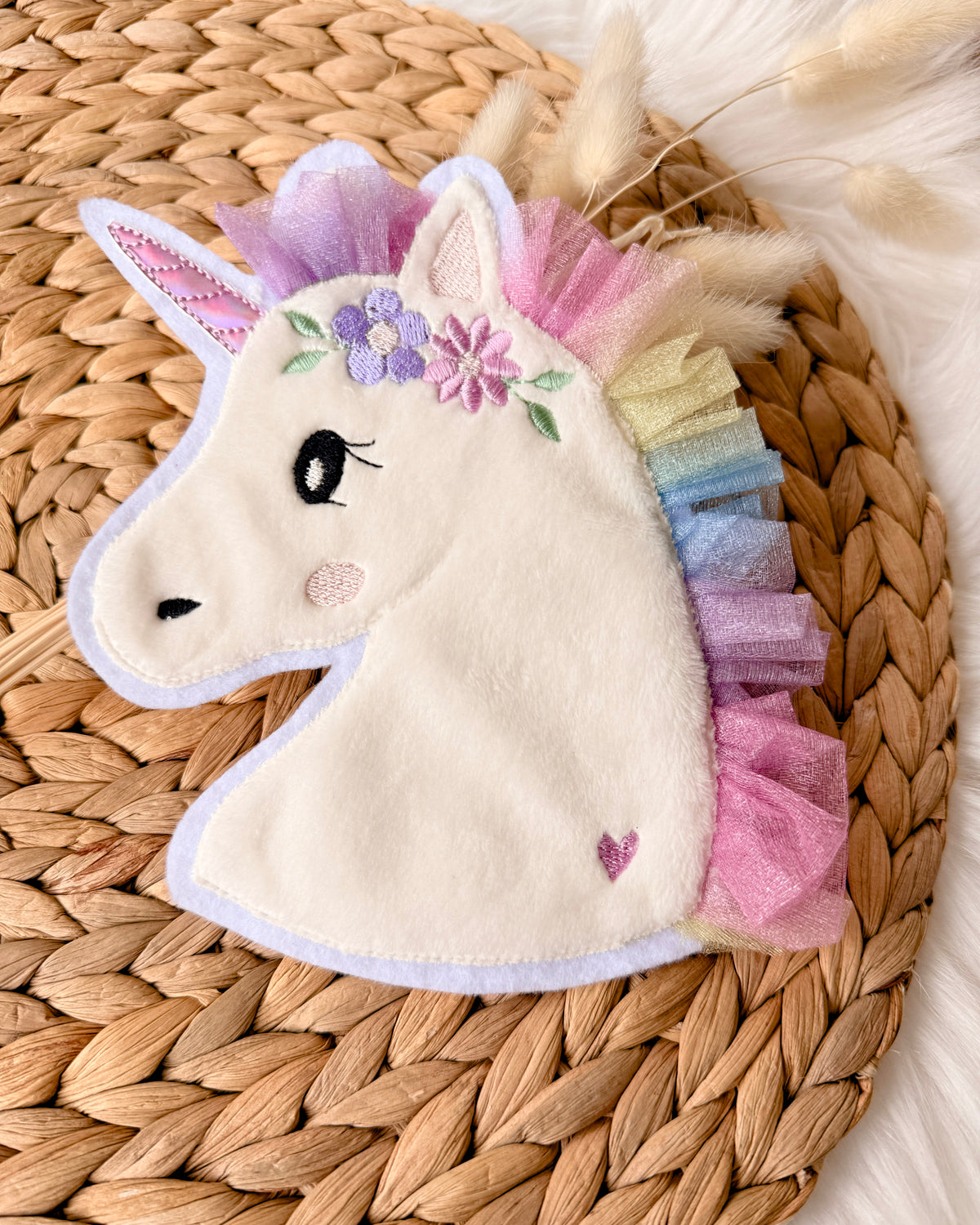 Applikation Einhorn "Ella" - Regenbogentüll