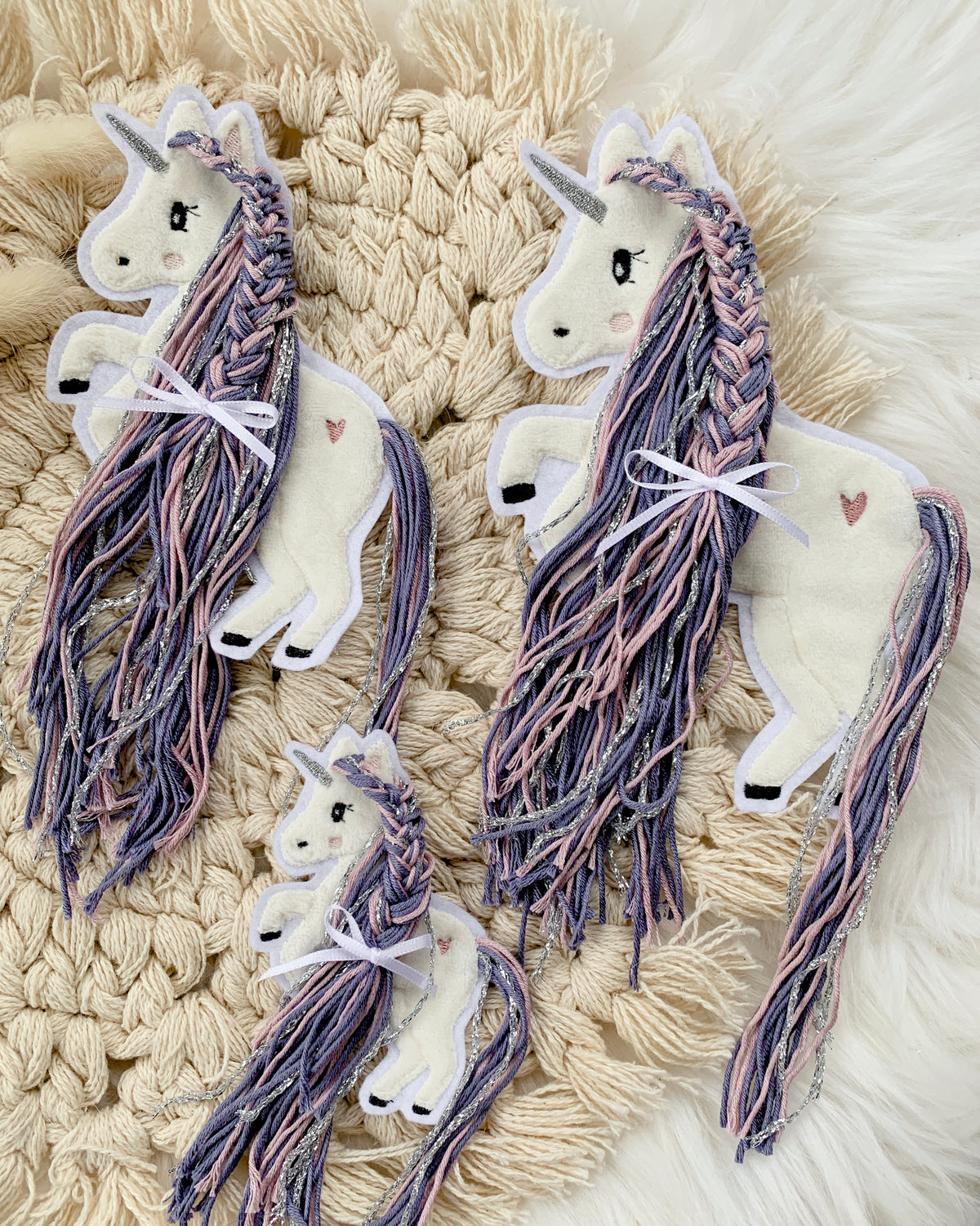 Applikation Einhorn mit Wollmähne Lilka