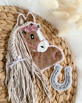Applikation Pferd Beige Rosa