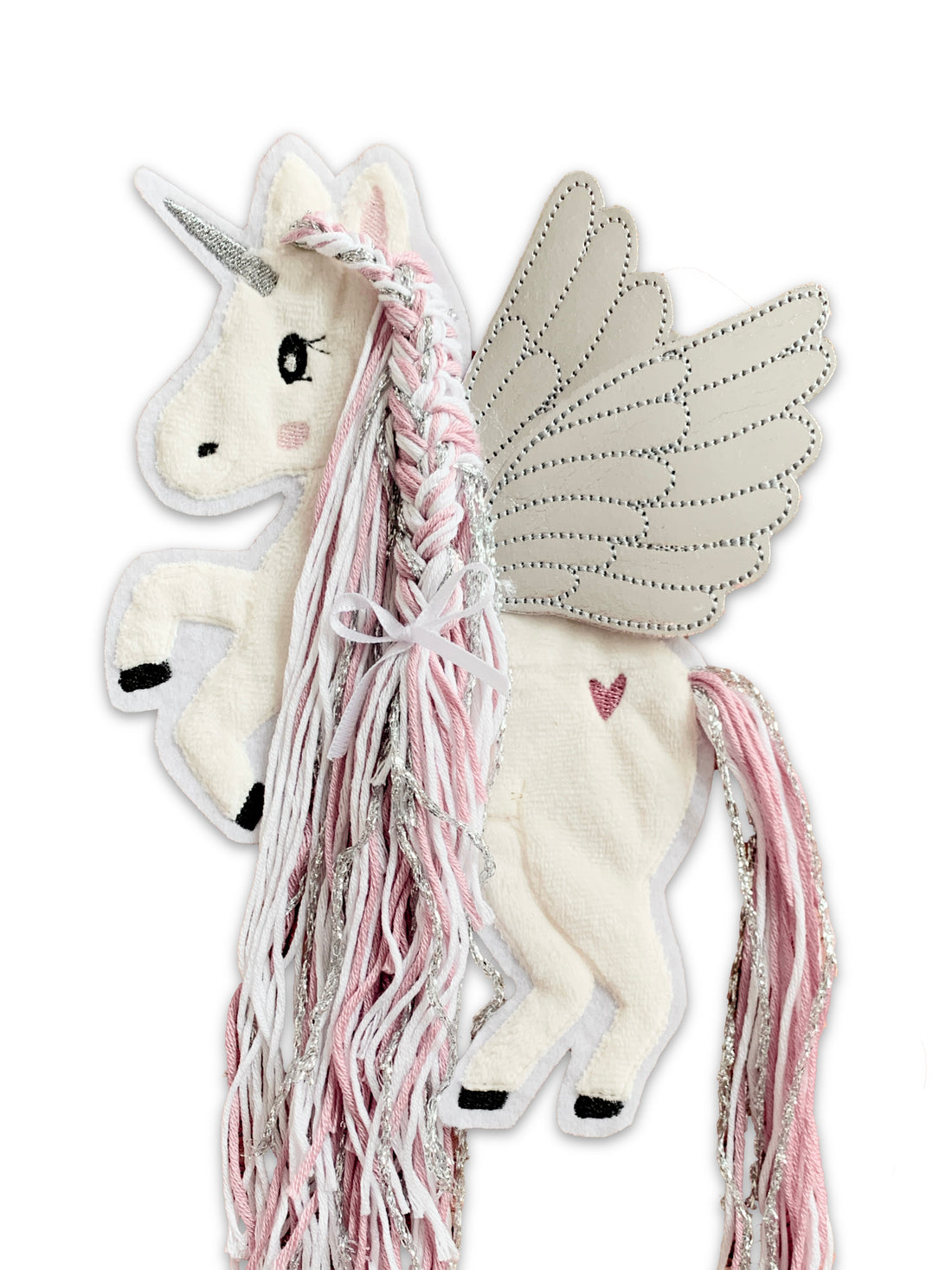 Applikation Pegasus Silber Rosa