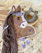 Applikation Pferd Lila