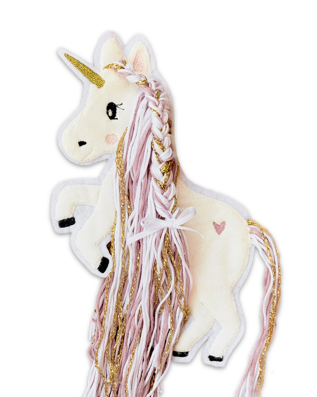 Applikation Einhorn rosa gold