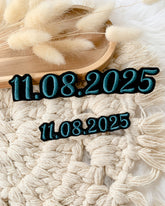 Applikation Datum schwarz
