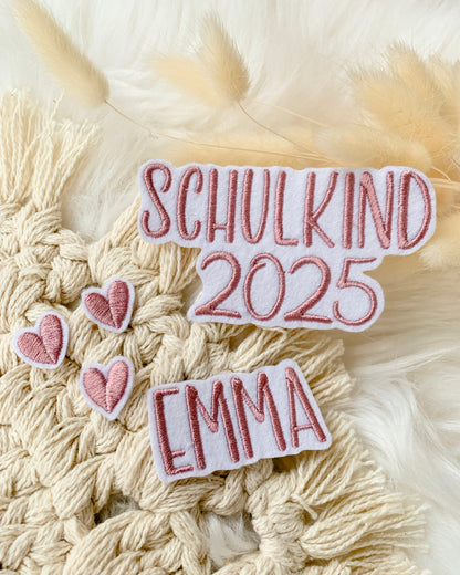 Applikation Schulkind 2025 mit passendem Namen