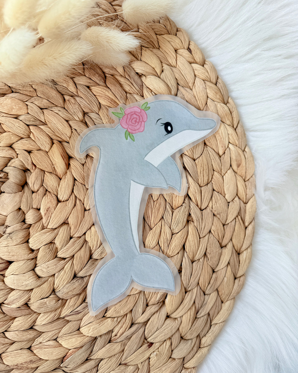 Bügelmotiv Delfin Floral